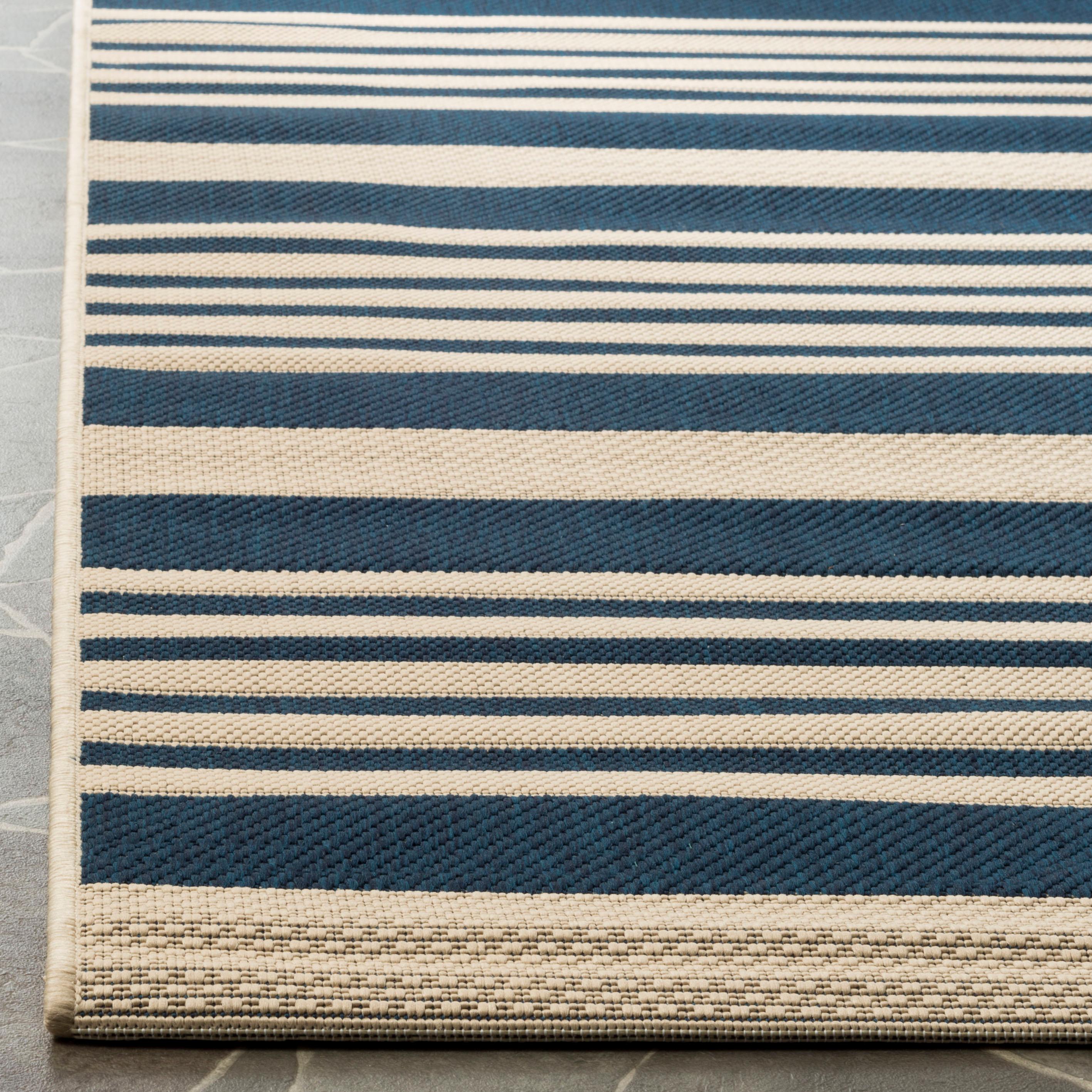 Courtyard CY6062 Power Loomed Indoor/Outdoor Area Rug - Navy/Beige - 8'9"x11'9" - Safavieh.