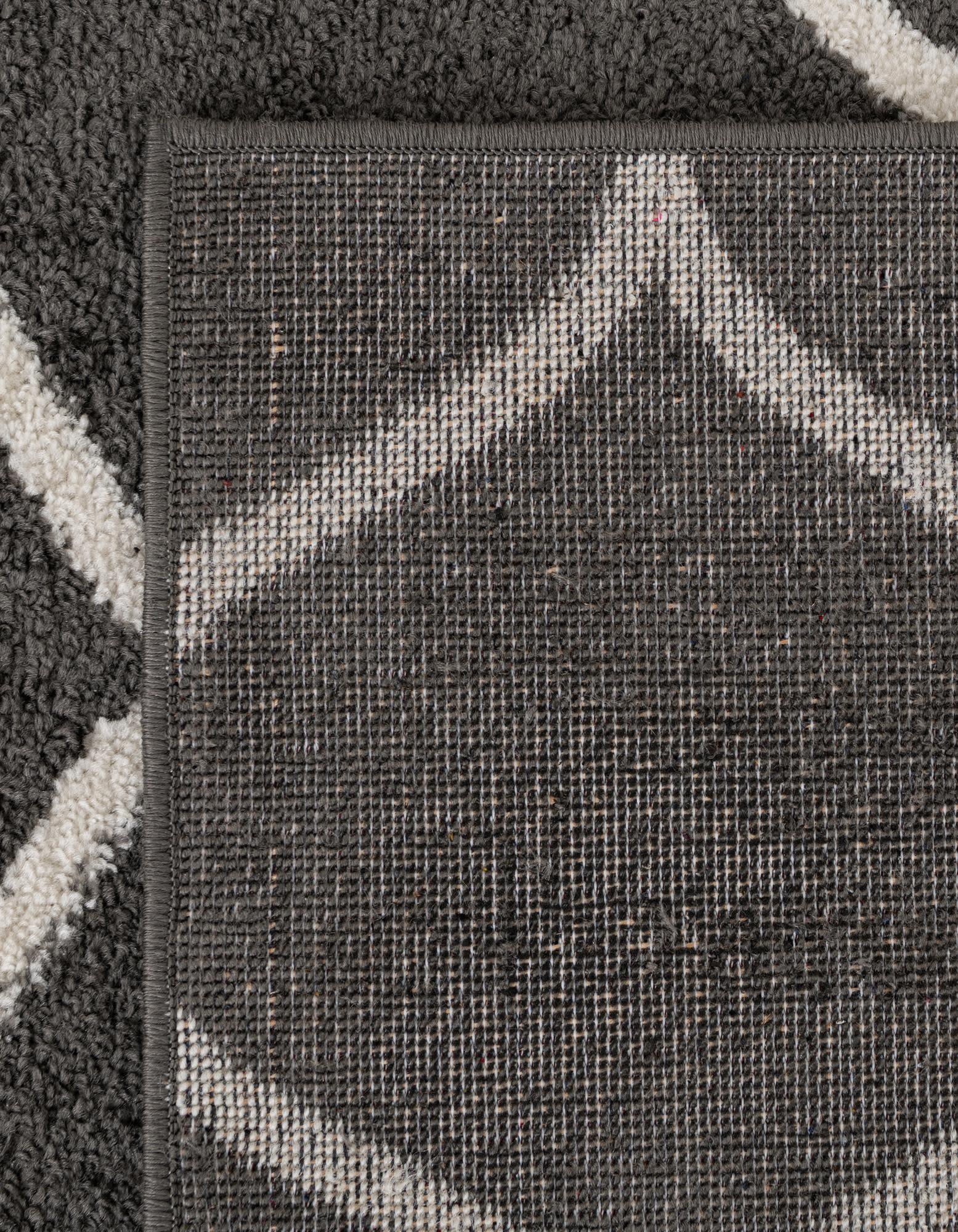 Unique Loom 5' 0 x 5' 0 Trellis Frieze Rounded Dark Gray Area Rug