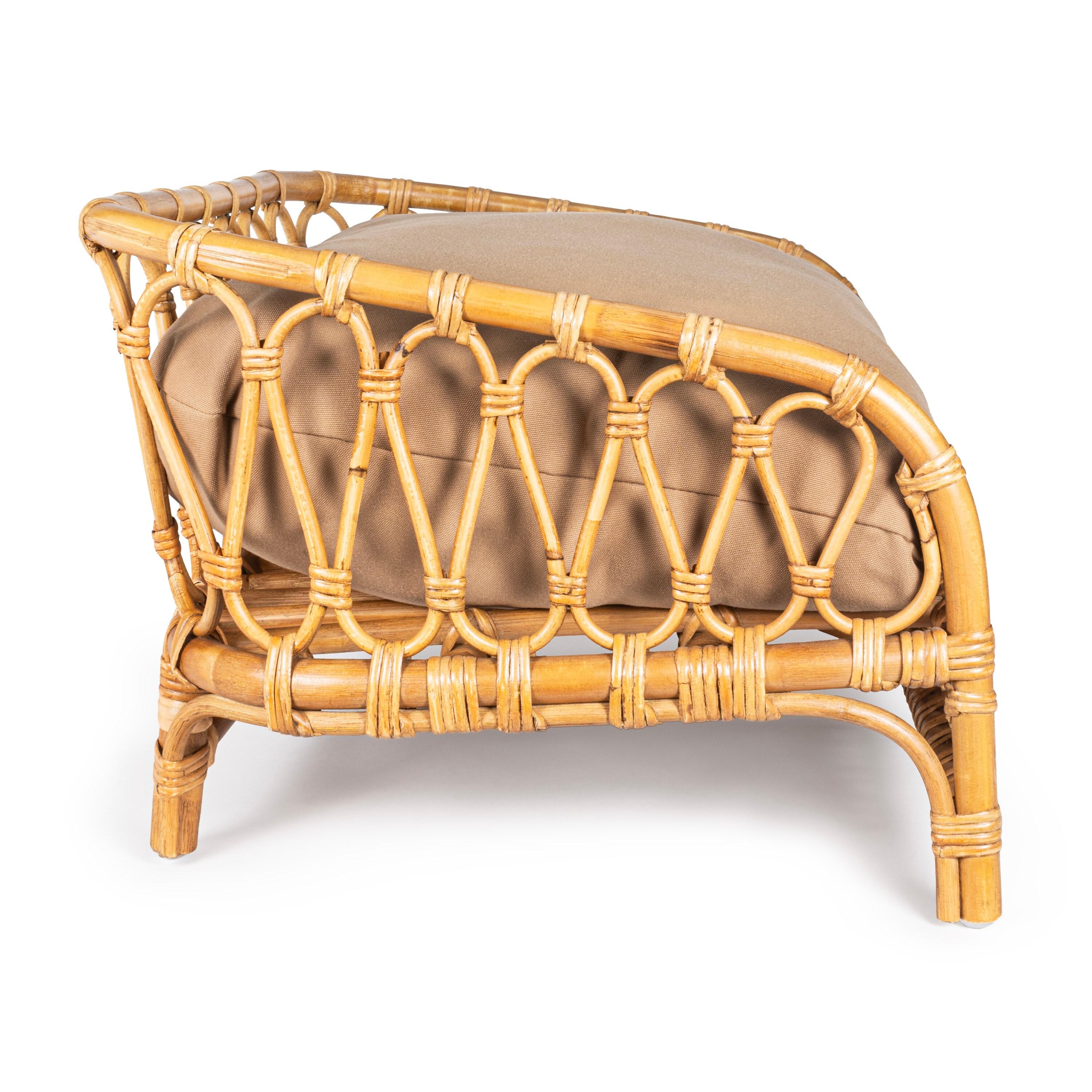Elevated 27.5" x 17" Bohemian Handwoven Rattan Dog Daybed with Machine-Washable Cushion, Natural
