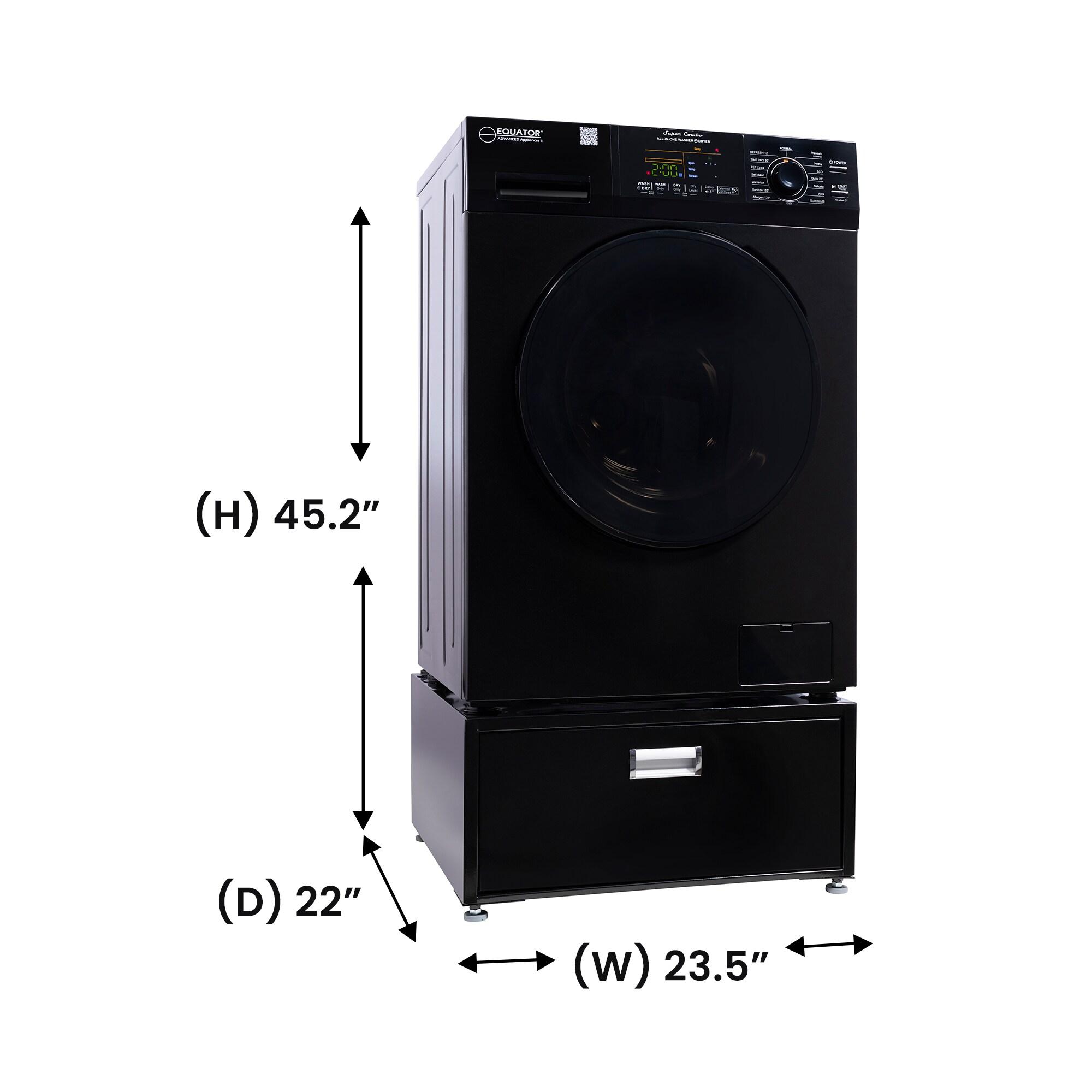 All-in-one Washer Dryer CONVERTIBLE PET Sanitize Cycle 15 lbs 1400RPM+Pedestal