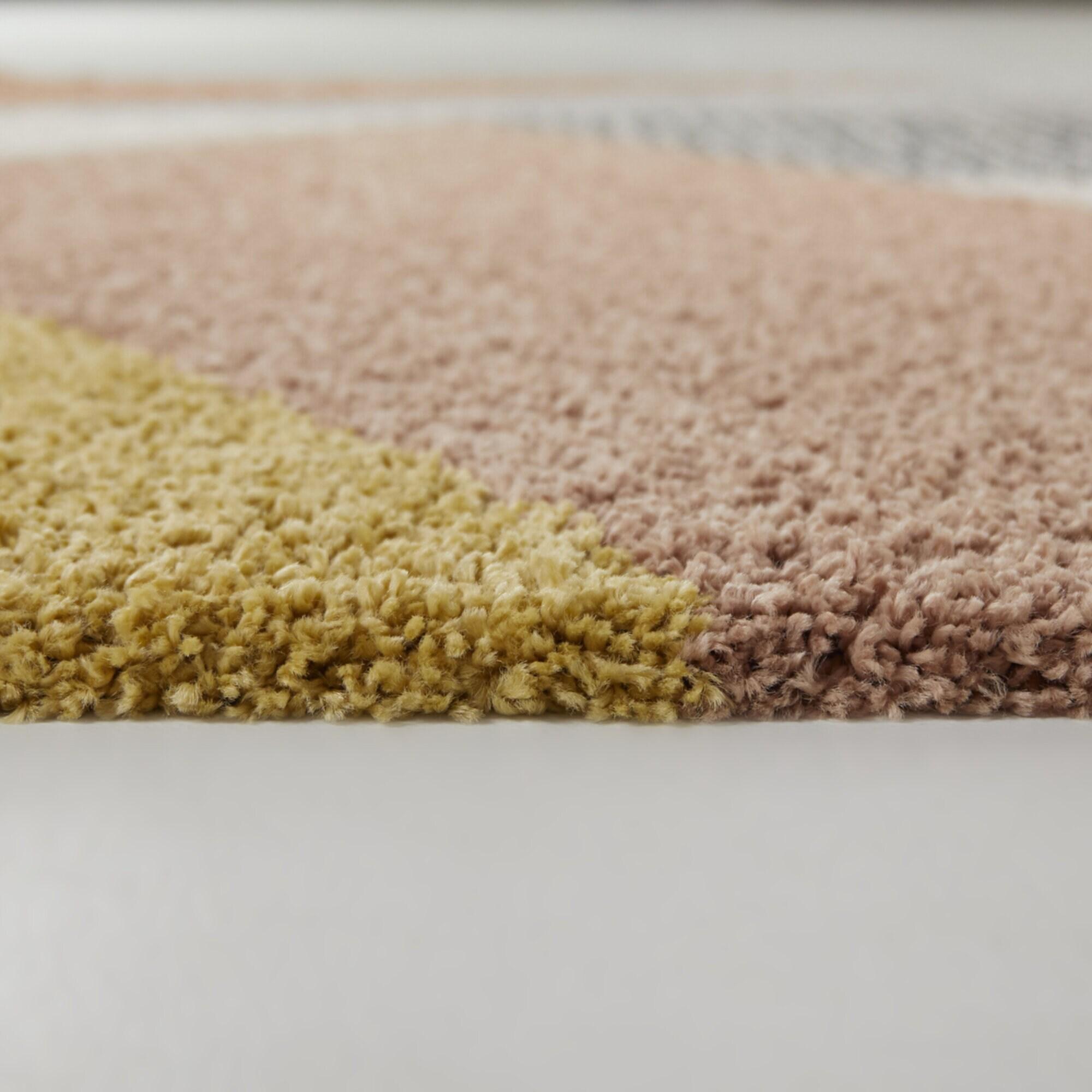5'3"x7' Merril Mid-Century Modern Geometric Rug Pink - Balta Rugs: Indoor Shag, Fade & Stain-Resistant, OEKO-TEX Certified