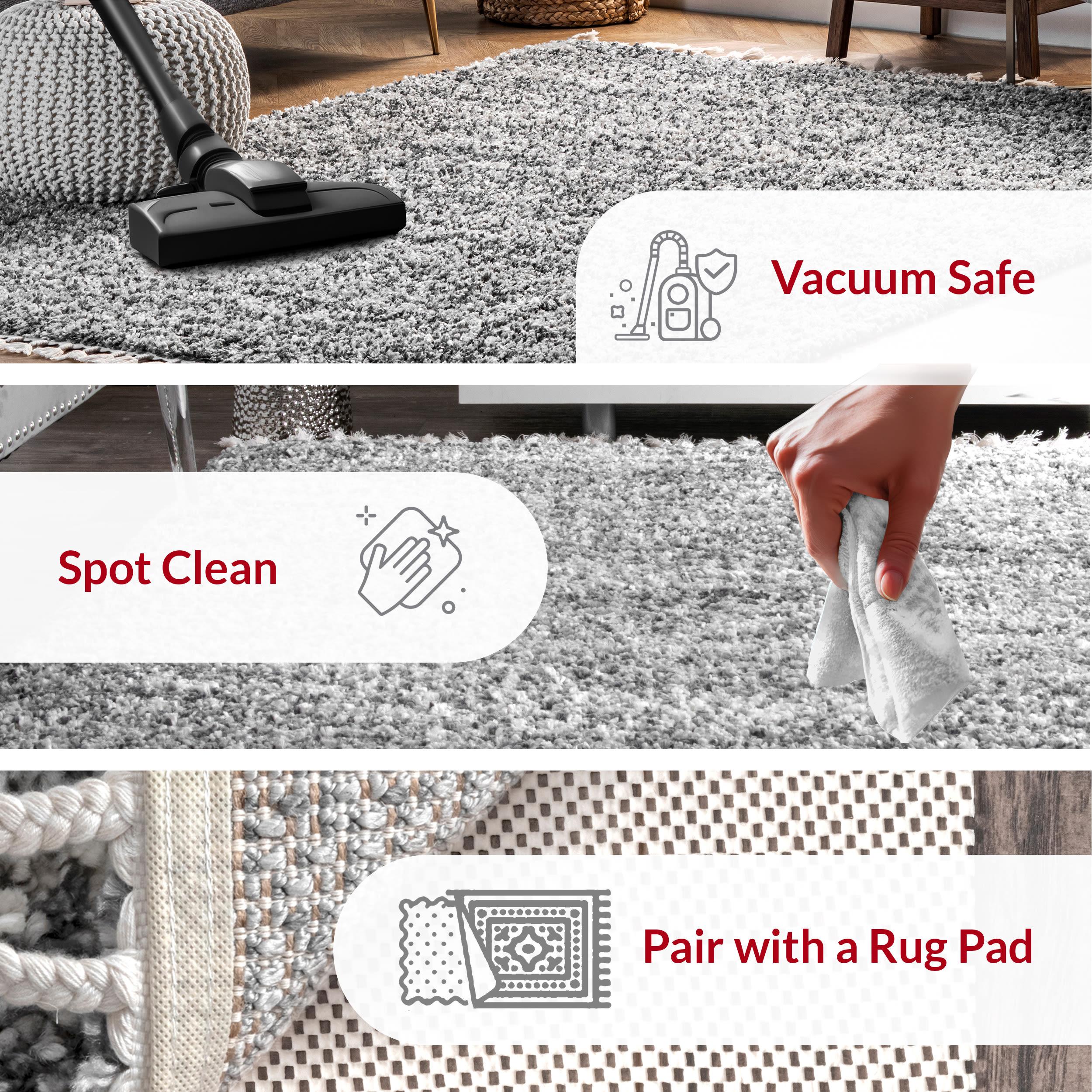 Nuloom Brooke Solid 2x3 Accent Shag Indoor Area Rug for Living Room Bedroom Dining Room Nursery Entryway, Grey/Ivory