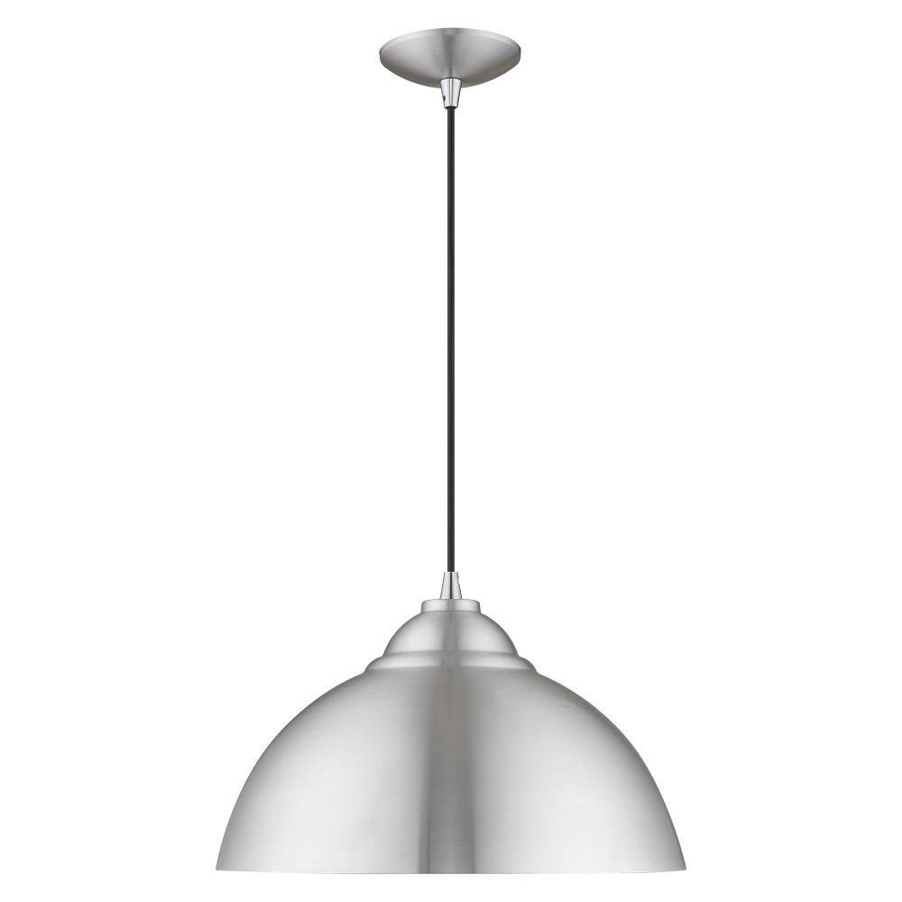 Livex Lighting Metal Shade 1 - Light Chandelier in  Brushed Aluminum