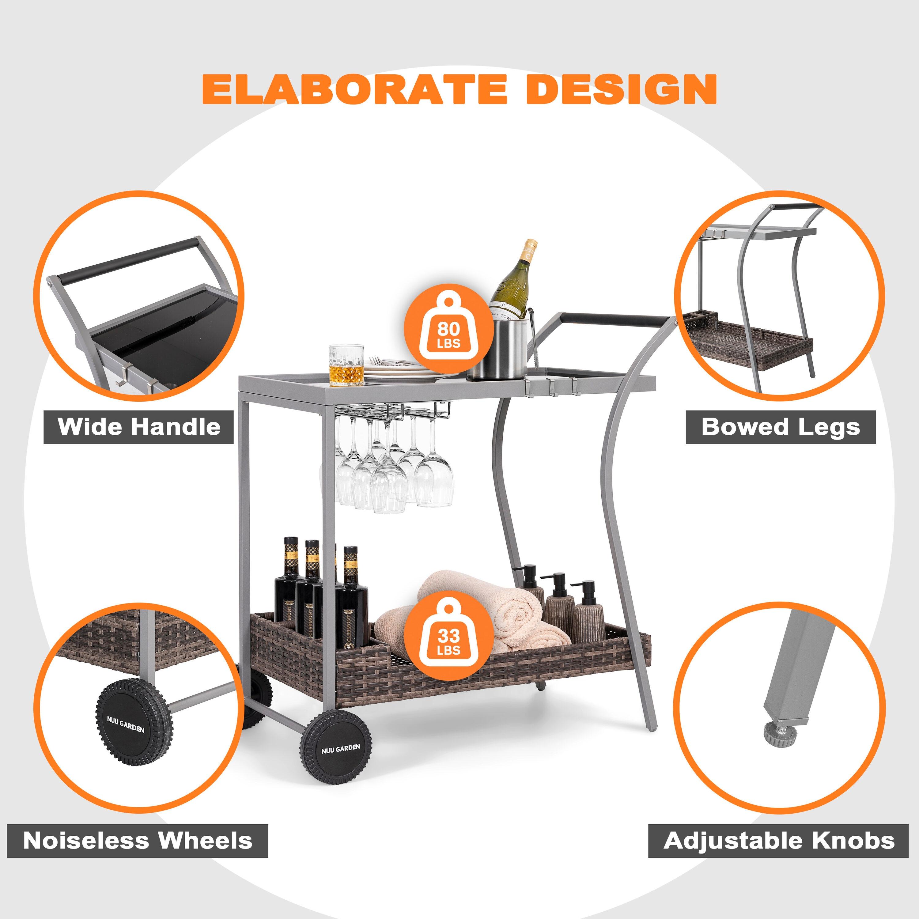 NUU GARDEN Metal Bar Cart