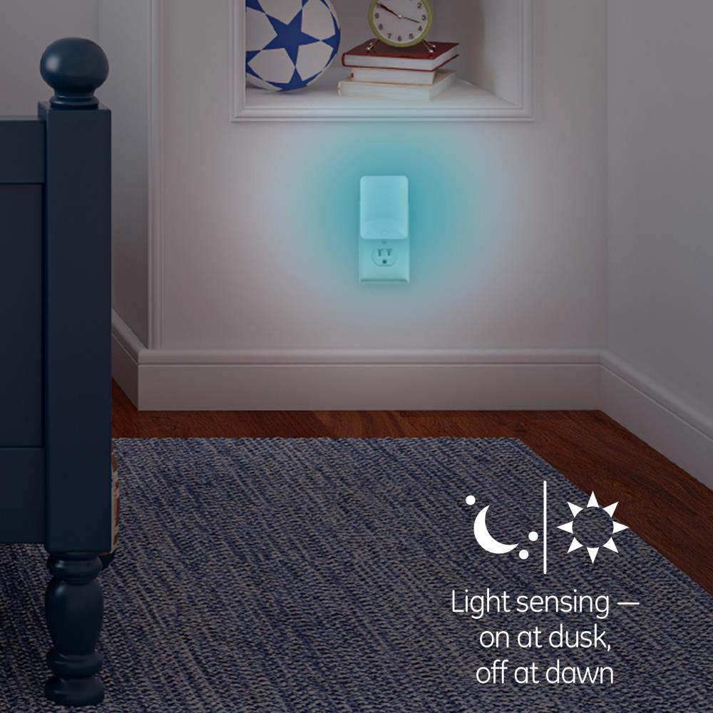GE Color-Changing LED Night Light, White, 34693