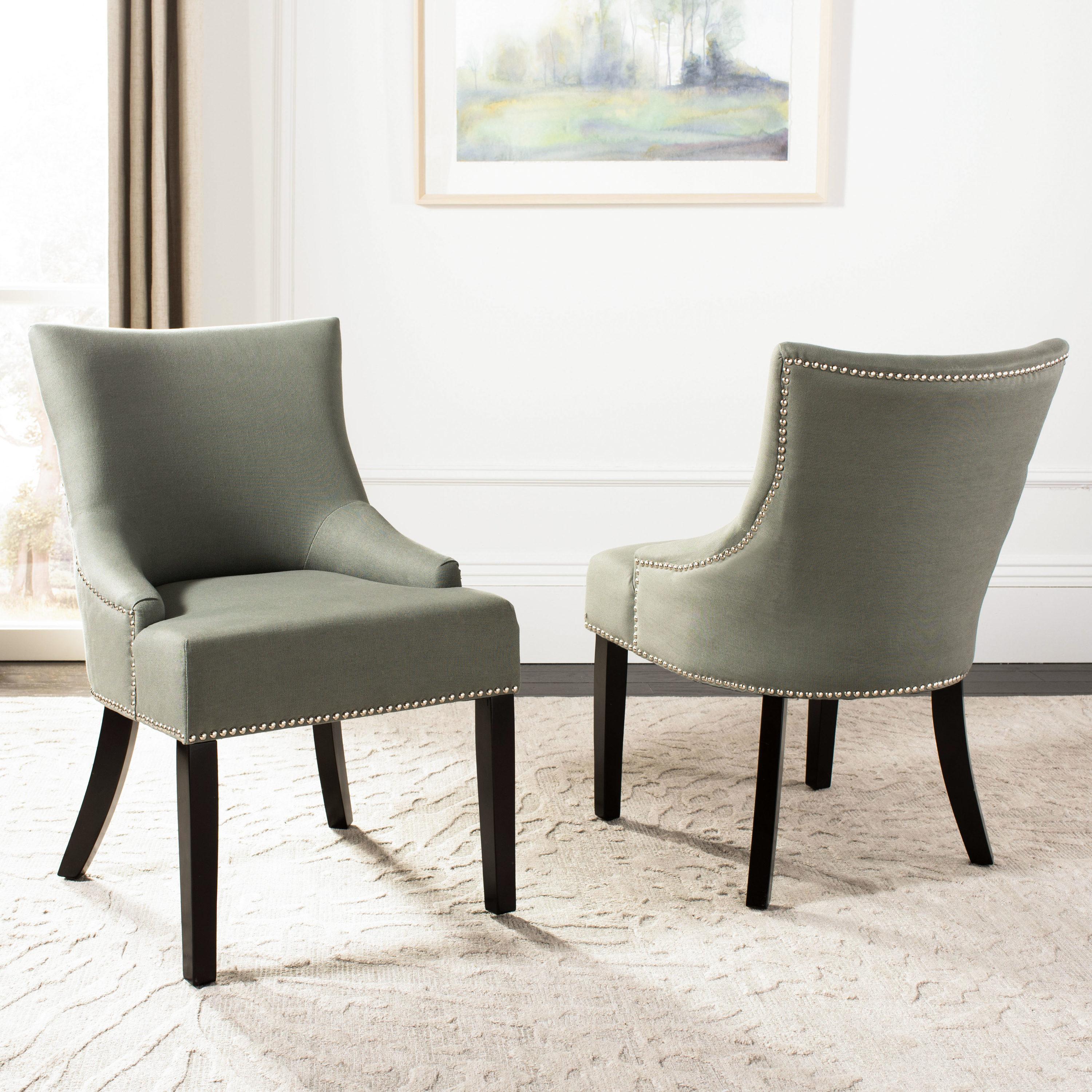 Lotus Sea Mist Linen Upholstered Parsons Side Chair