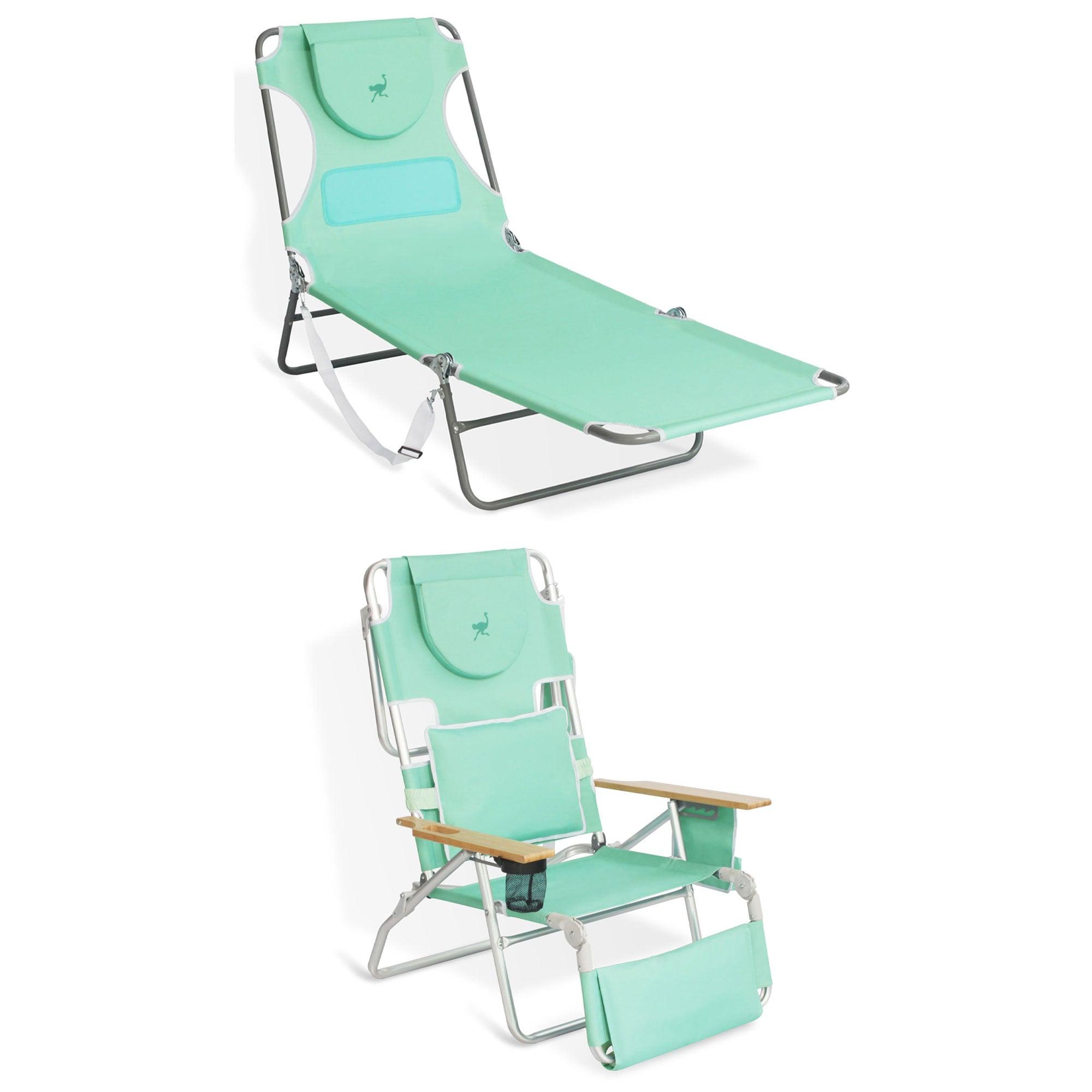 Teal Deluxe Padded 3N1 Reclining Chaise Lounge Chair