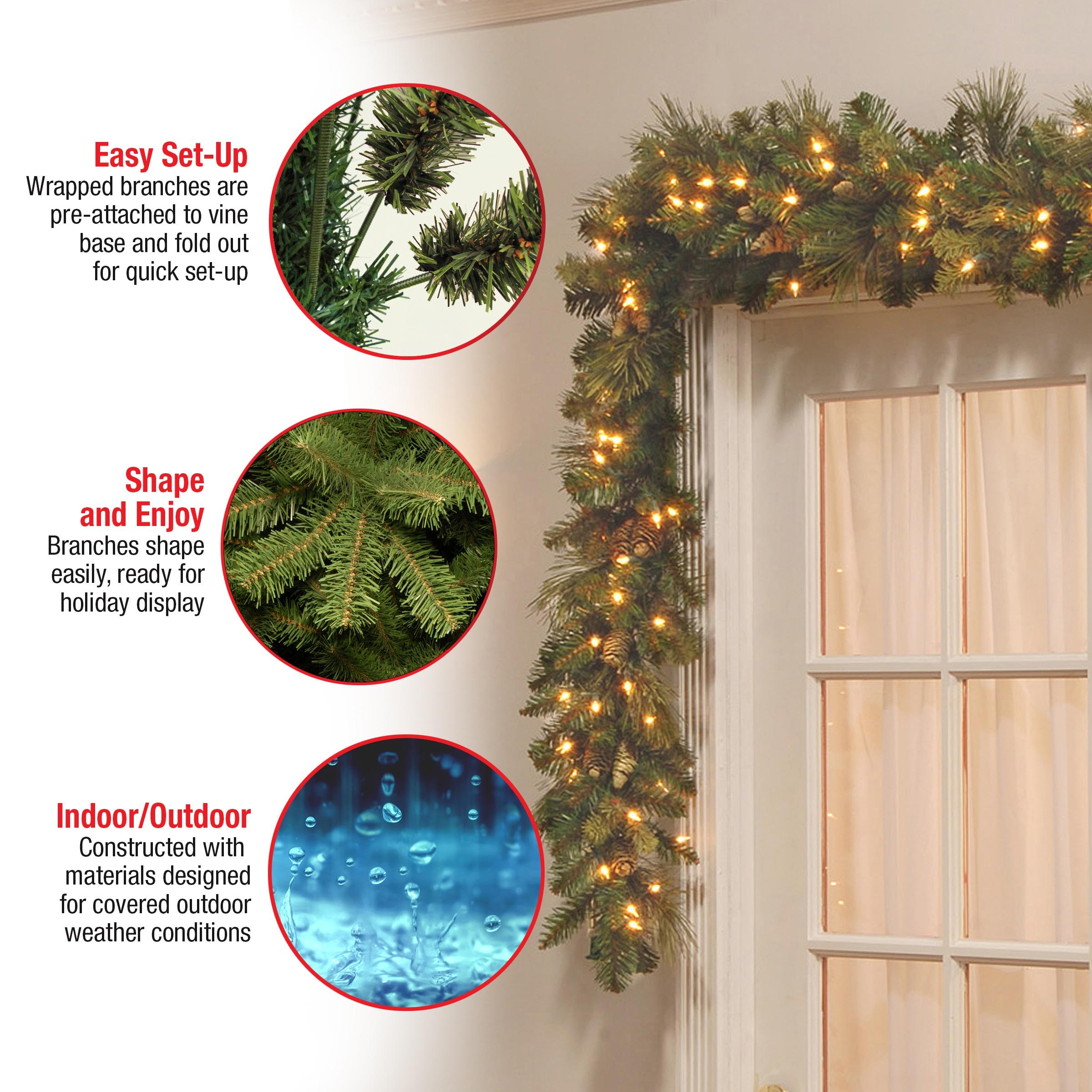 The Holiday Aisle® 9ft. Carolina Pine Garland with Clear Lights