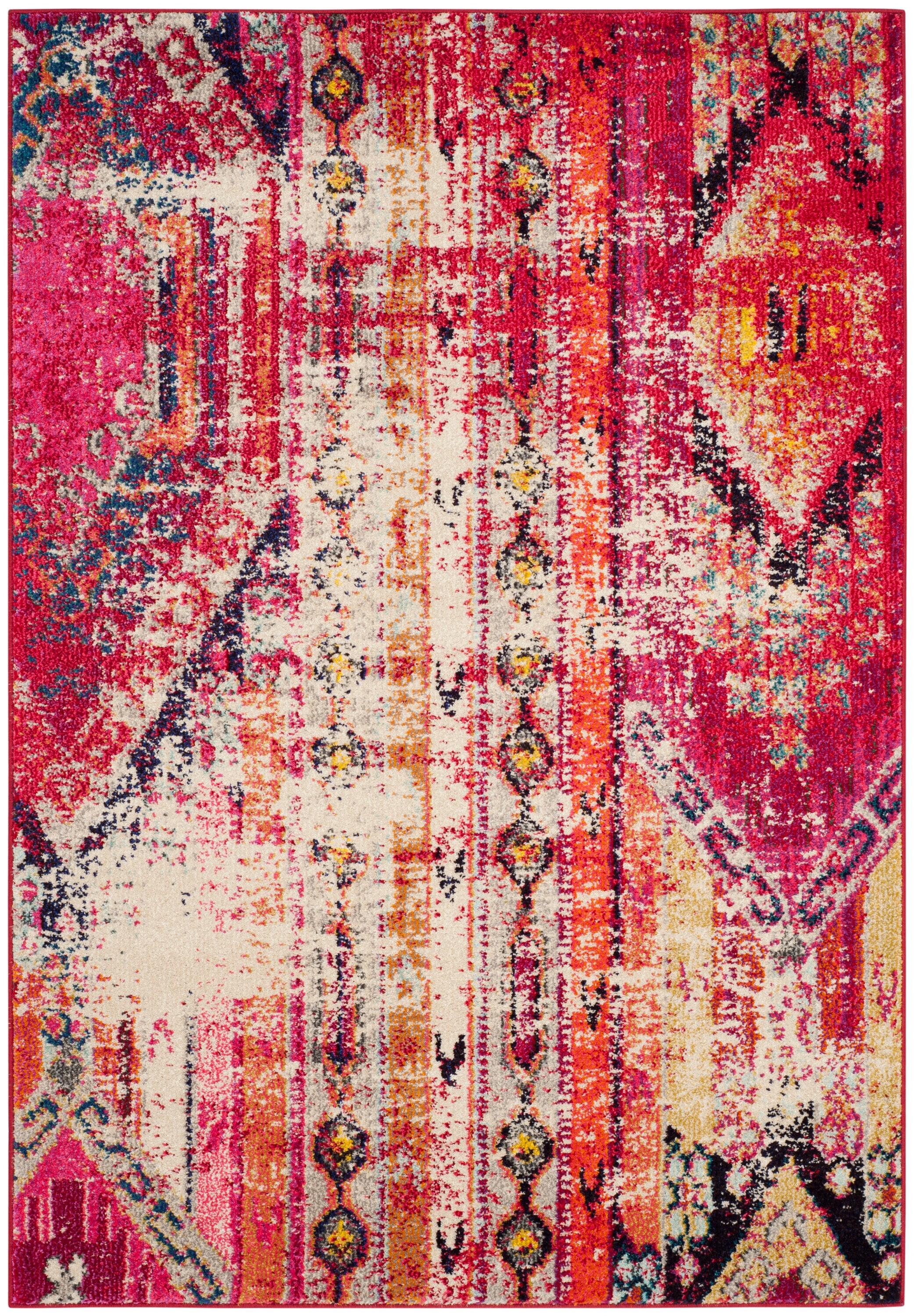 Monaco MNC222 Power Loomed Indoor Accent Rug - Magenta/Multi - 3'x5' - Safavieh.