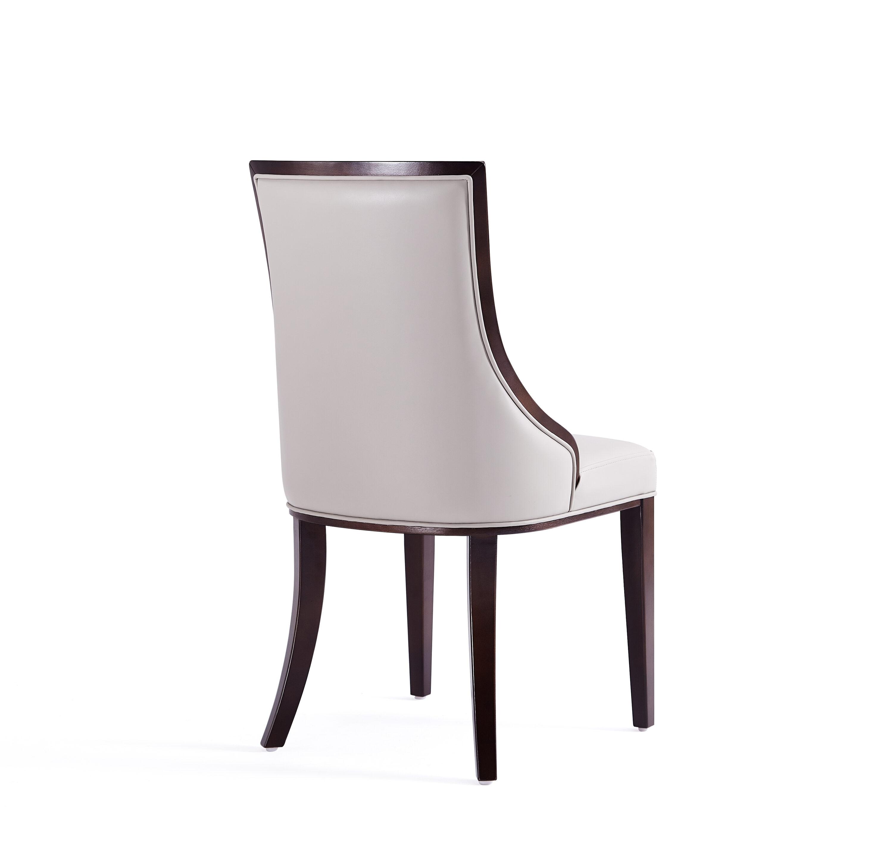 Manhattan Comfort Grand 18.5" Faux Leather Dining Chair in Gray (Set of 4)