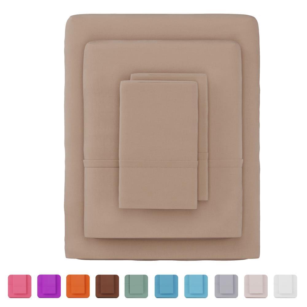 Hastings Home 4-pc Brushed Microfiber Sheet Set - Queen, Taupe