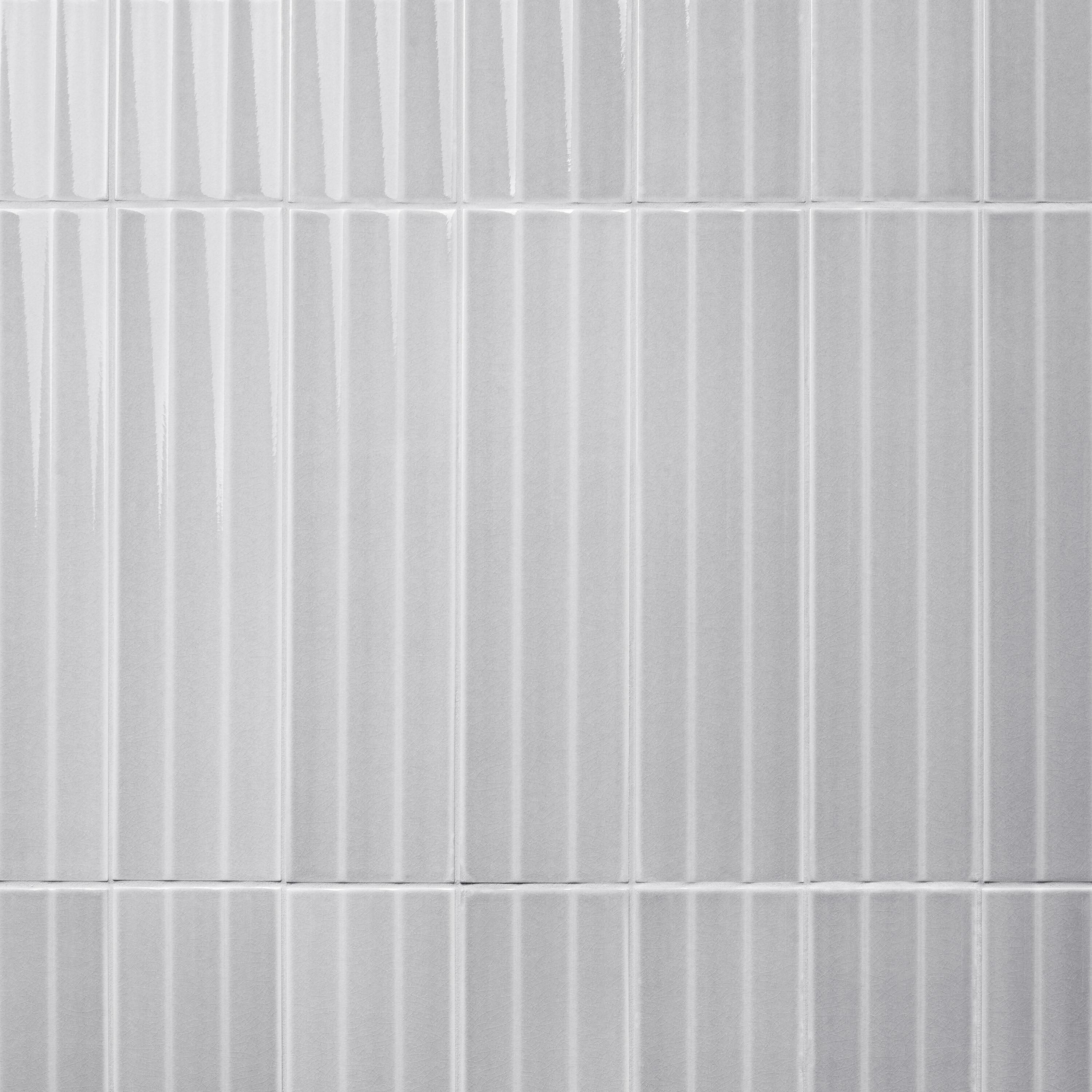 Radiant Fluted 4.43'' W x 17.62'' L Crackled Ceramic Subway Wall Tile (9.26 Sq. Ft. / Case)