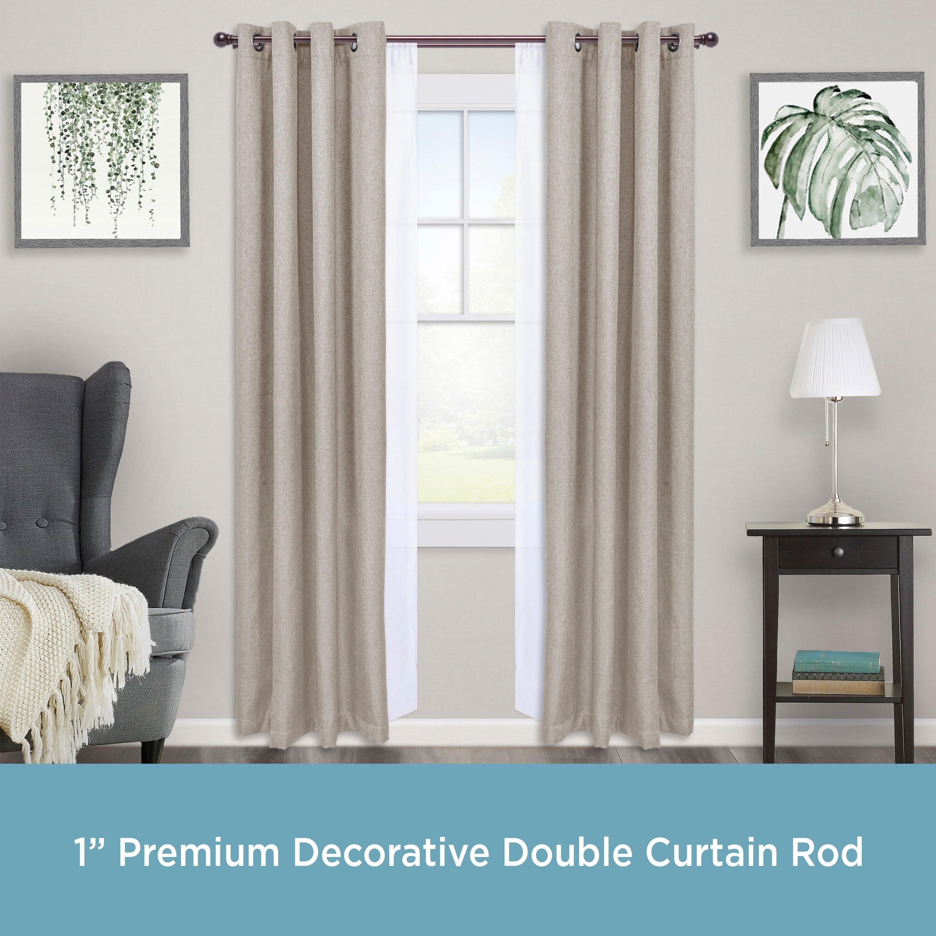 Hamlin Double 1" Steel Adjustable Double Curtain Rod