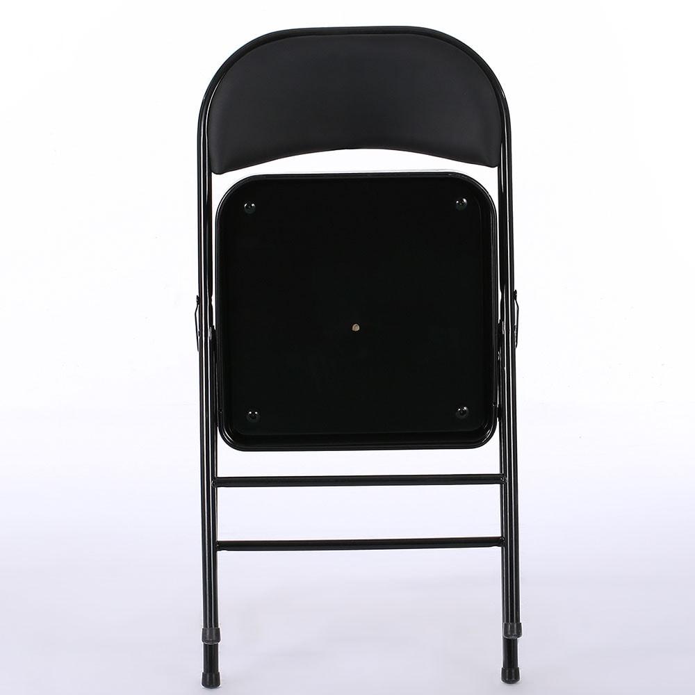 Ktaxon 6 Pack Folding Chairs Wedding Party Chair Foldable Dining Chairs with Metal Frame and Soft Cushion Black