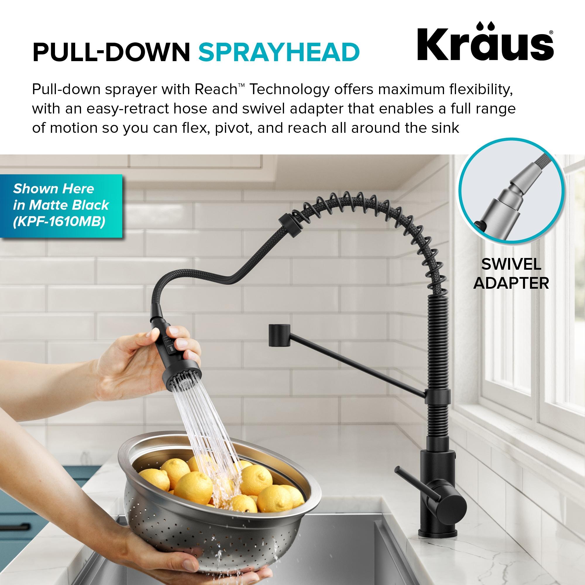 KRAUS Bolden Commercial Style 2-Function Single Handle Pull Down Kitchen Faucet