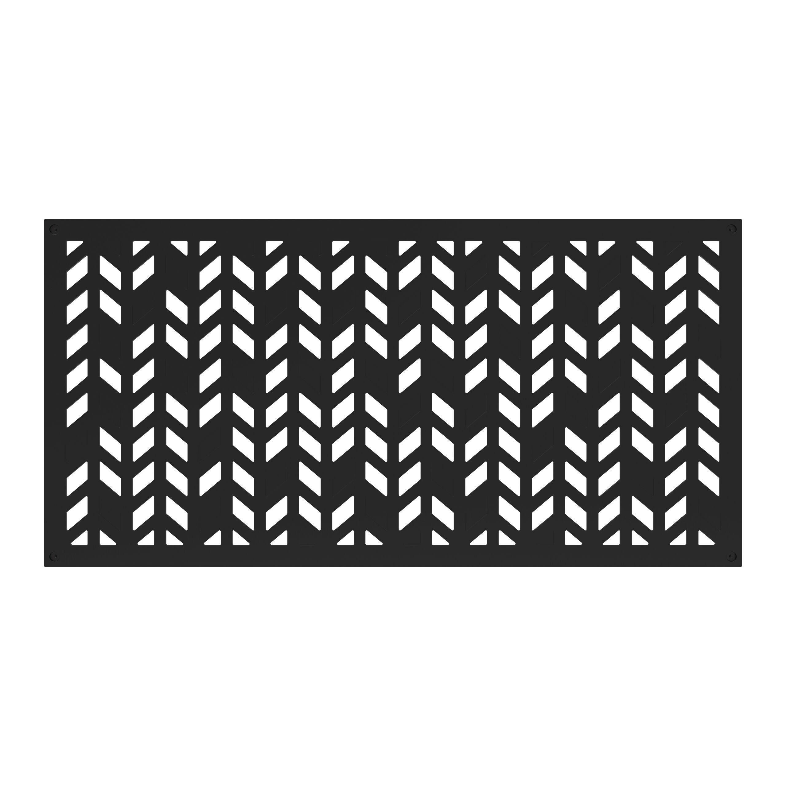 Barrette Outdoor Living 2 ft. x 4 ft. Aztek Black Decorative Screen Panel