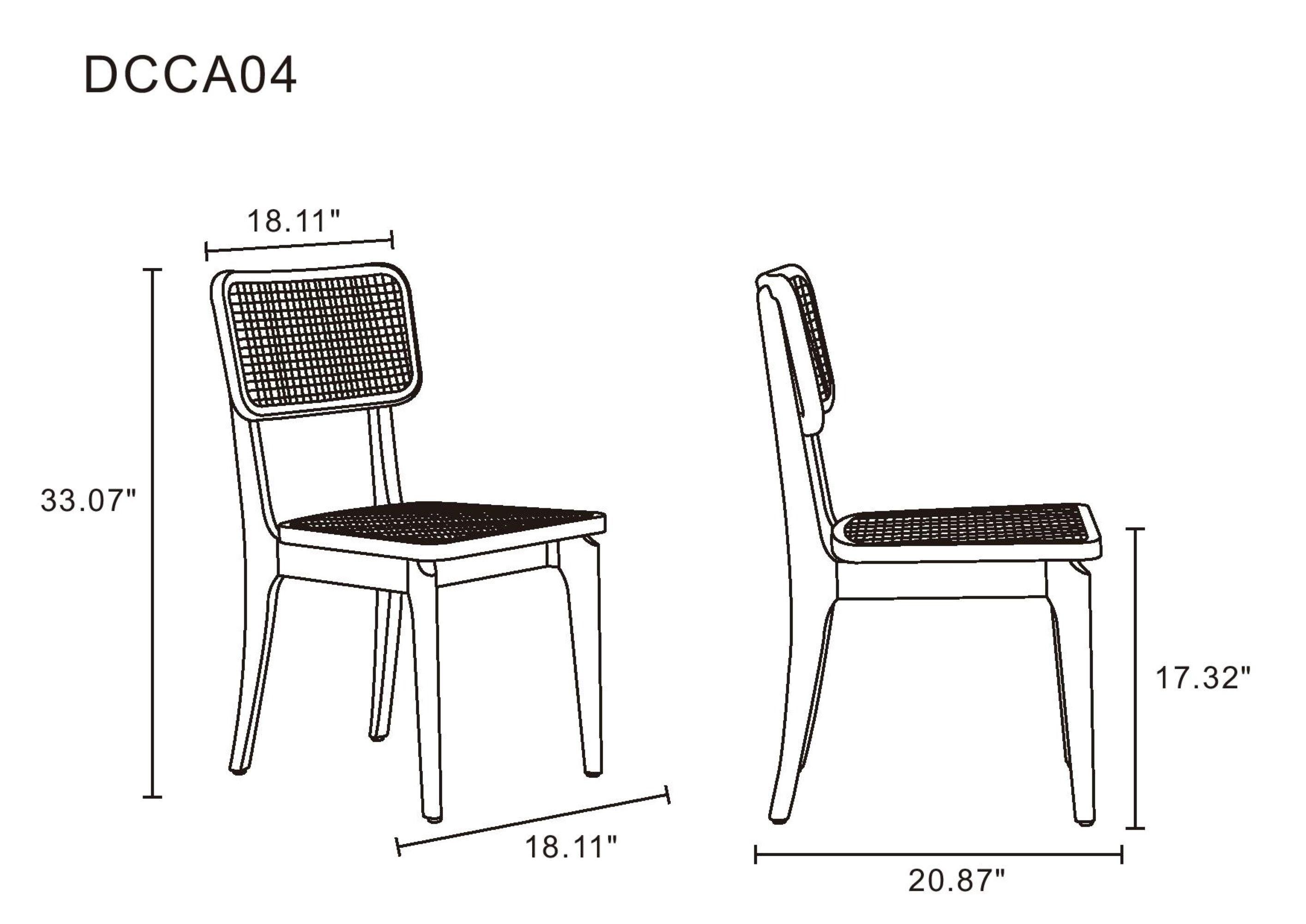 Manhattan Comfort Set of 2 Giverny Dining Chairs Natural - Manhattan Comfort: Ash Wood Frame, Matte Finish, No Assembly Required
