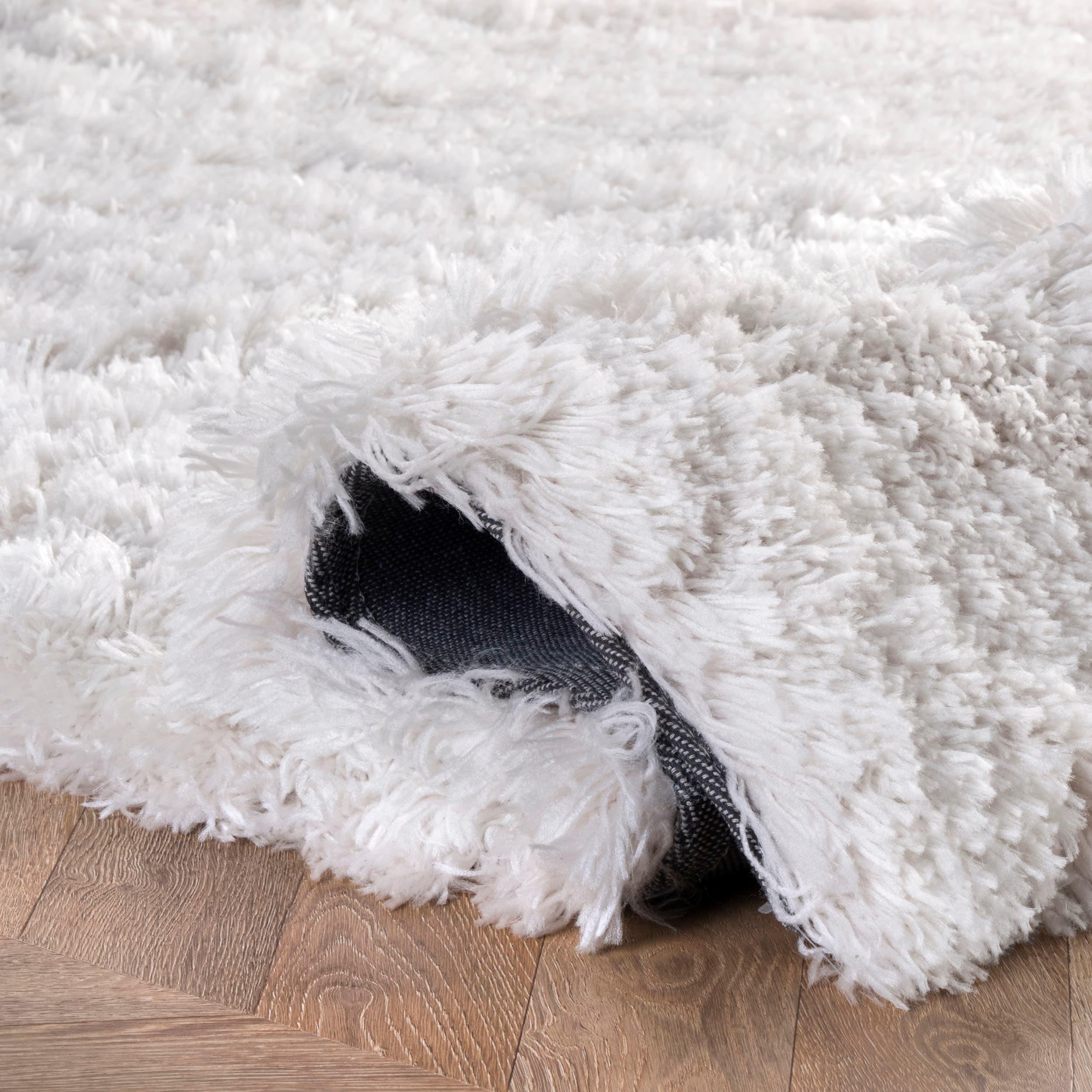4'x6' Hand Tufted Kristan Shag Area Rug Ivory - nuLOOM: Contemporary High Pile, Skid-Resistant, Indoor Use