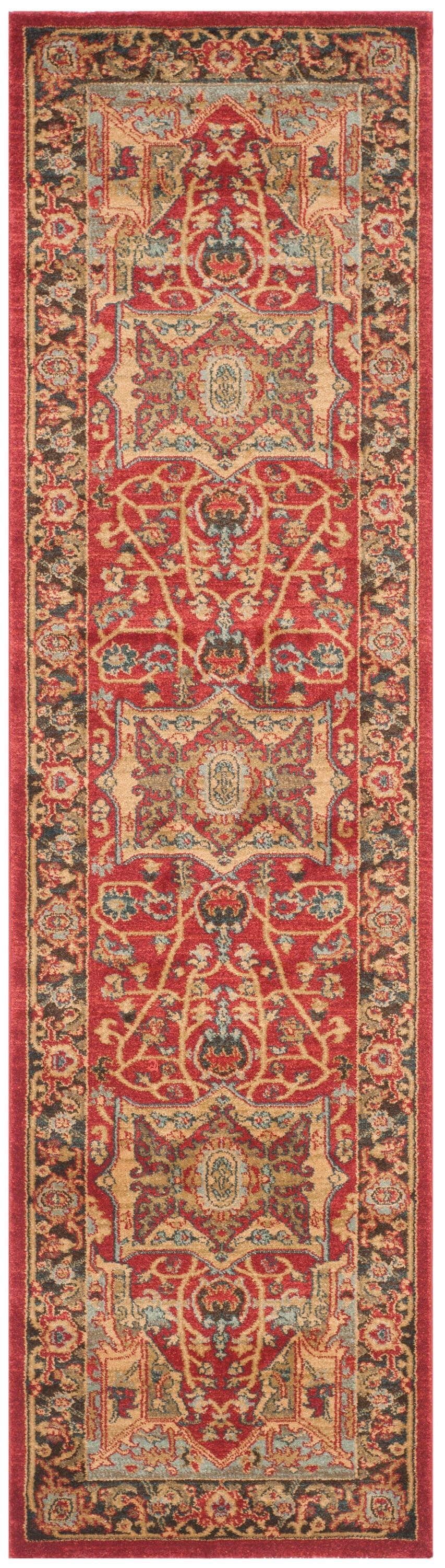 Mahal MAH625 Power Loomed Runner Rug - Natural/Navy - 2'2"x14' - Safavieh.