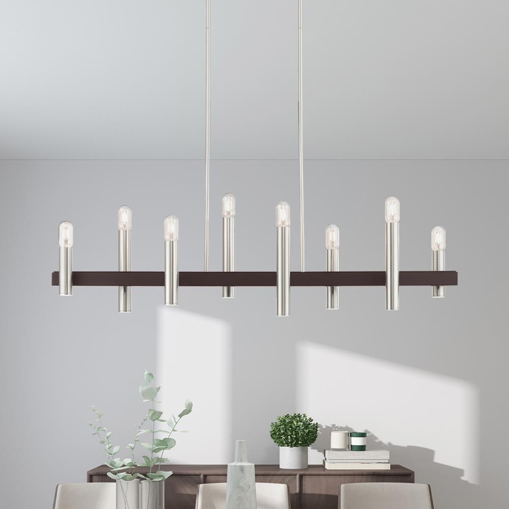 Helsinki 8-Light Brushed Nickel and Bronze Chandelier