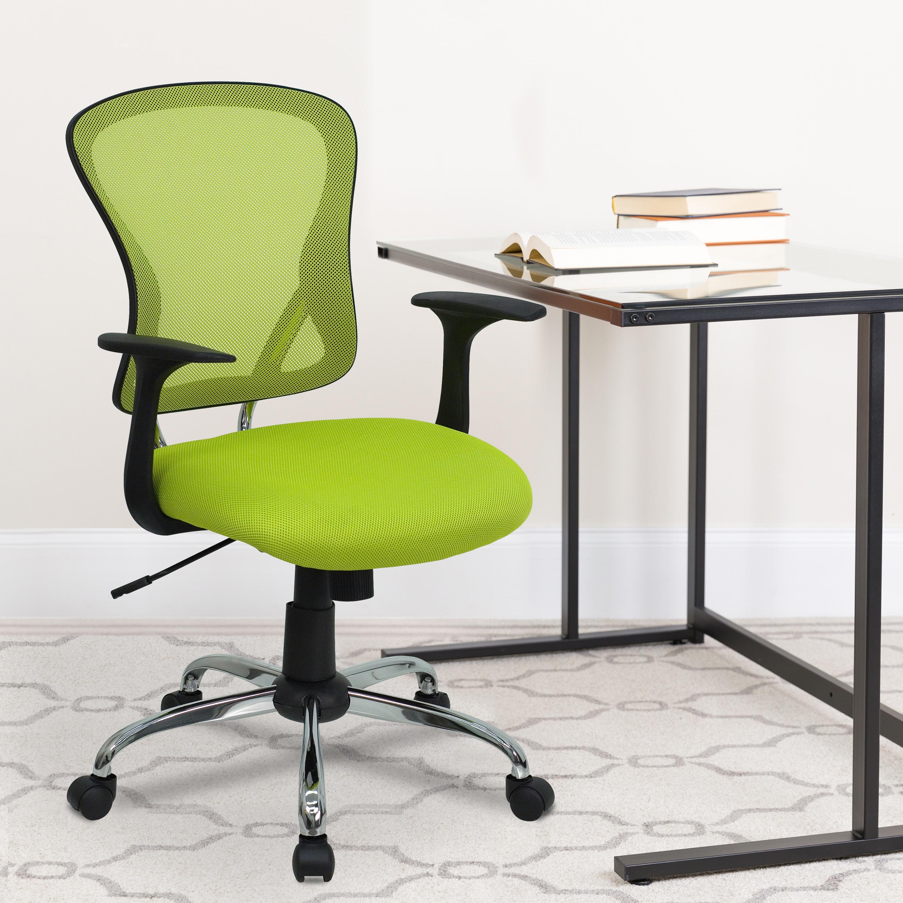 Flash Furniture Mid-Back Mesh Swivel Task Office Chair with Chrome Base and Arms