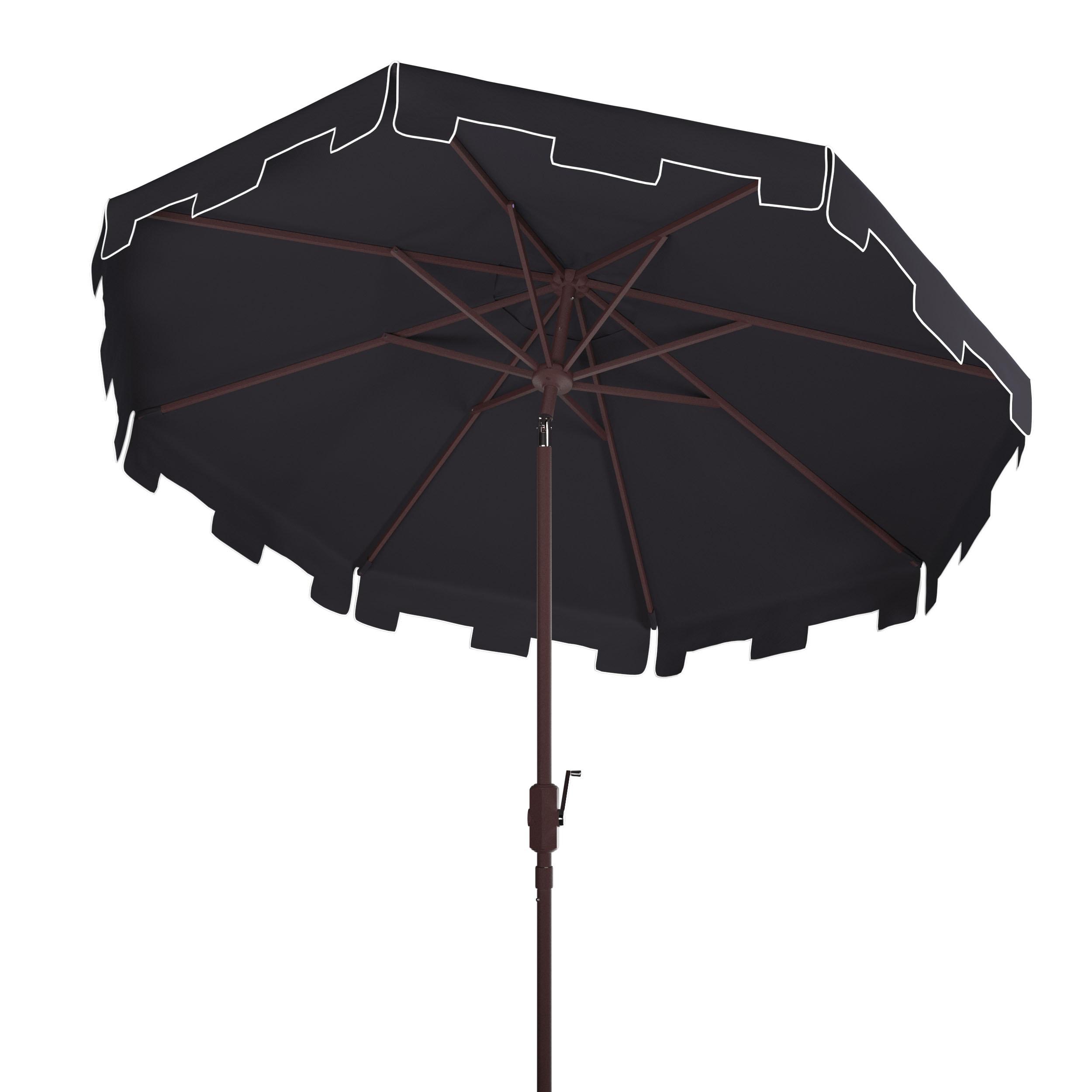 Zimmerman 11Ft Round Market Umbrella - PAT8100 - Navy/White - Safavieh