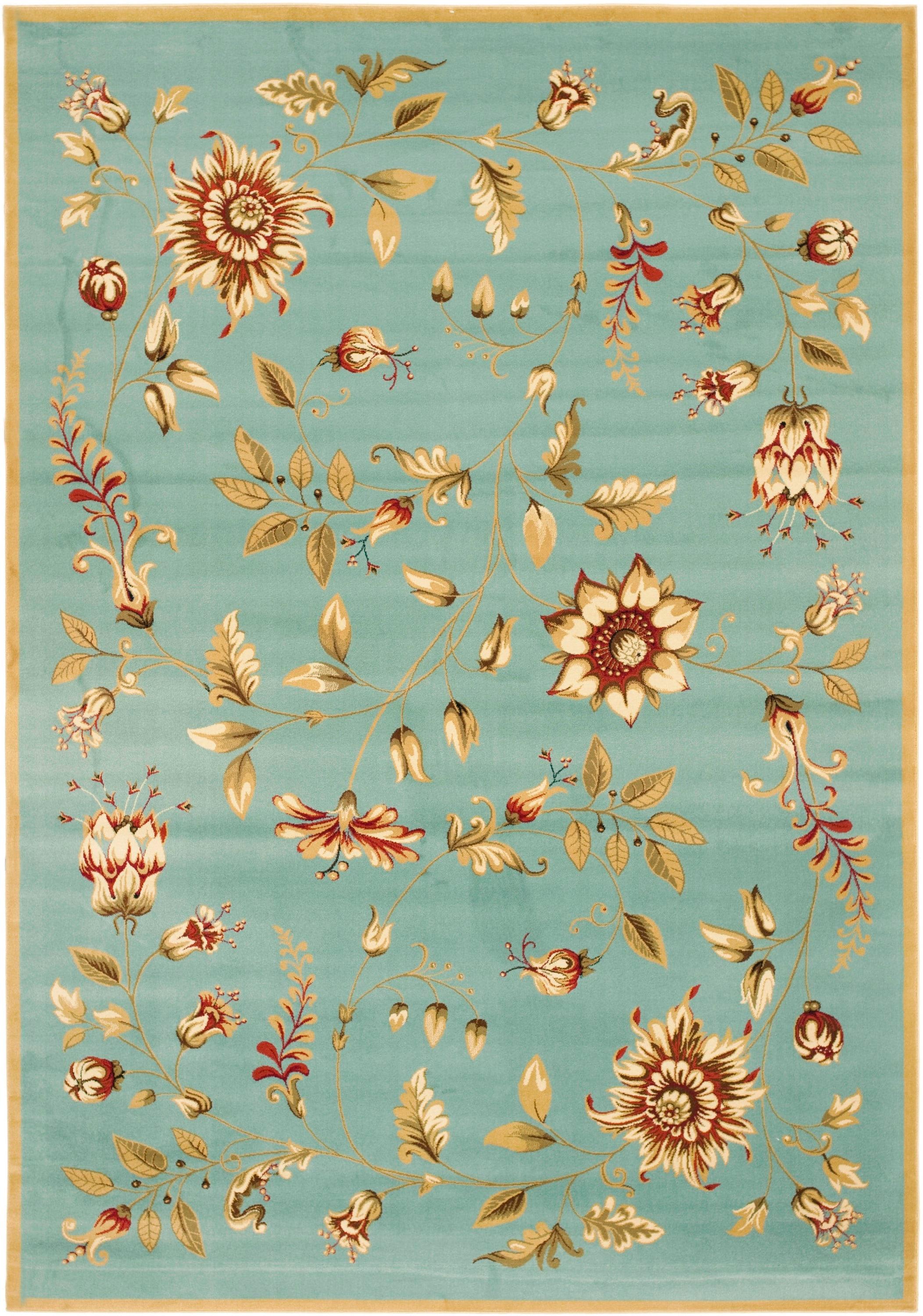 Lyndhurst LNH552 Power Loomed Area Rug - Blue/Multi - 8'9"x12' - Safavieh