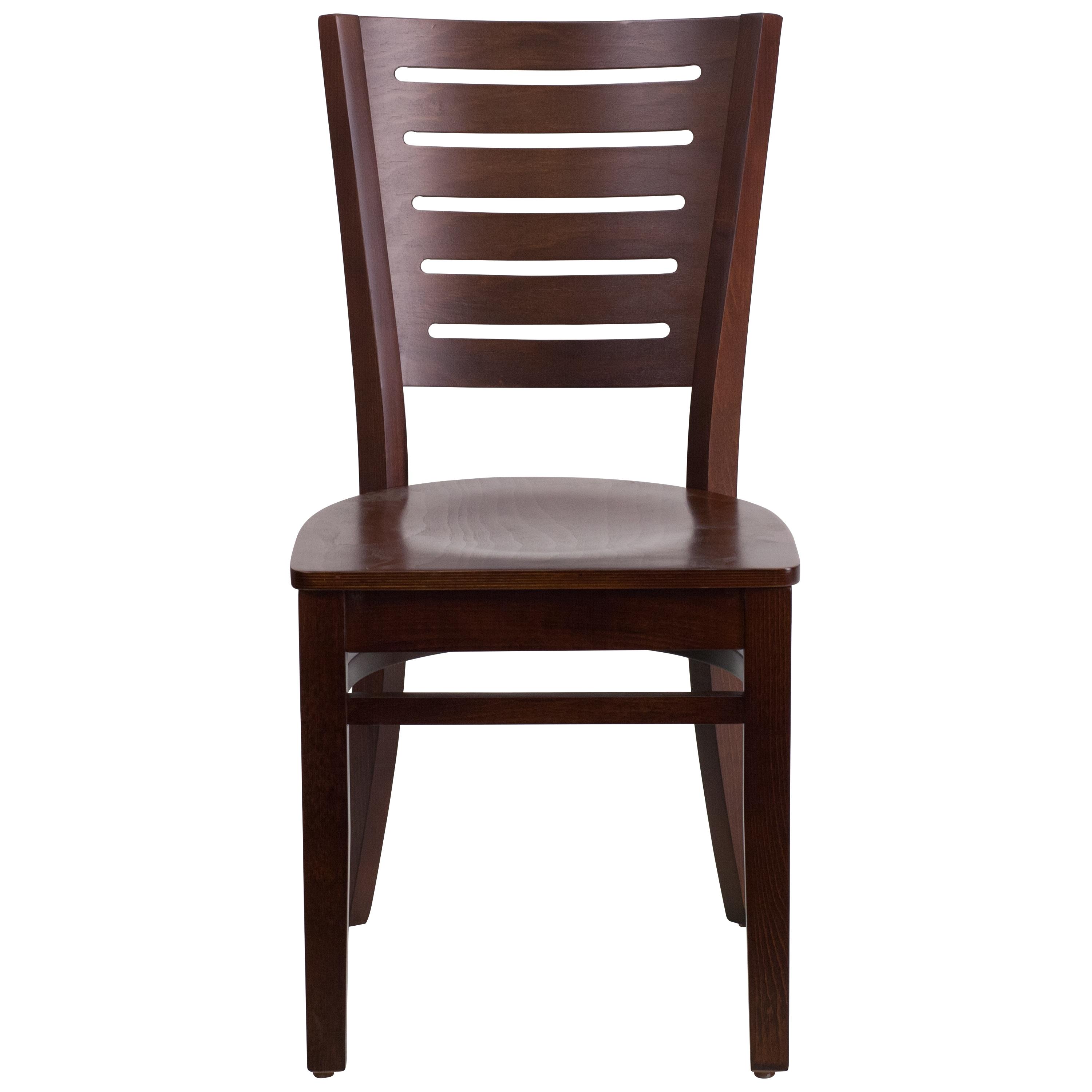 Flash Furniture Darby Series Slat Back Walnut Wood Restaurant Chair