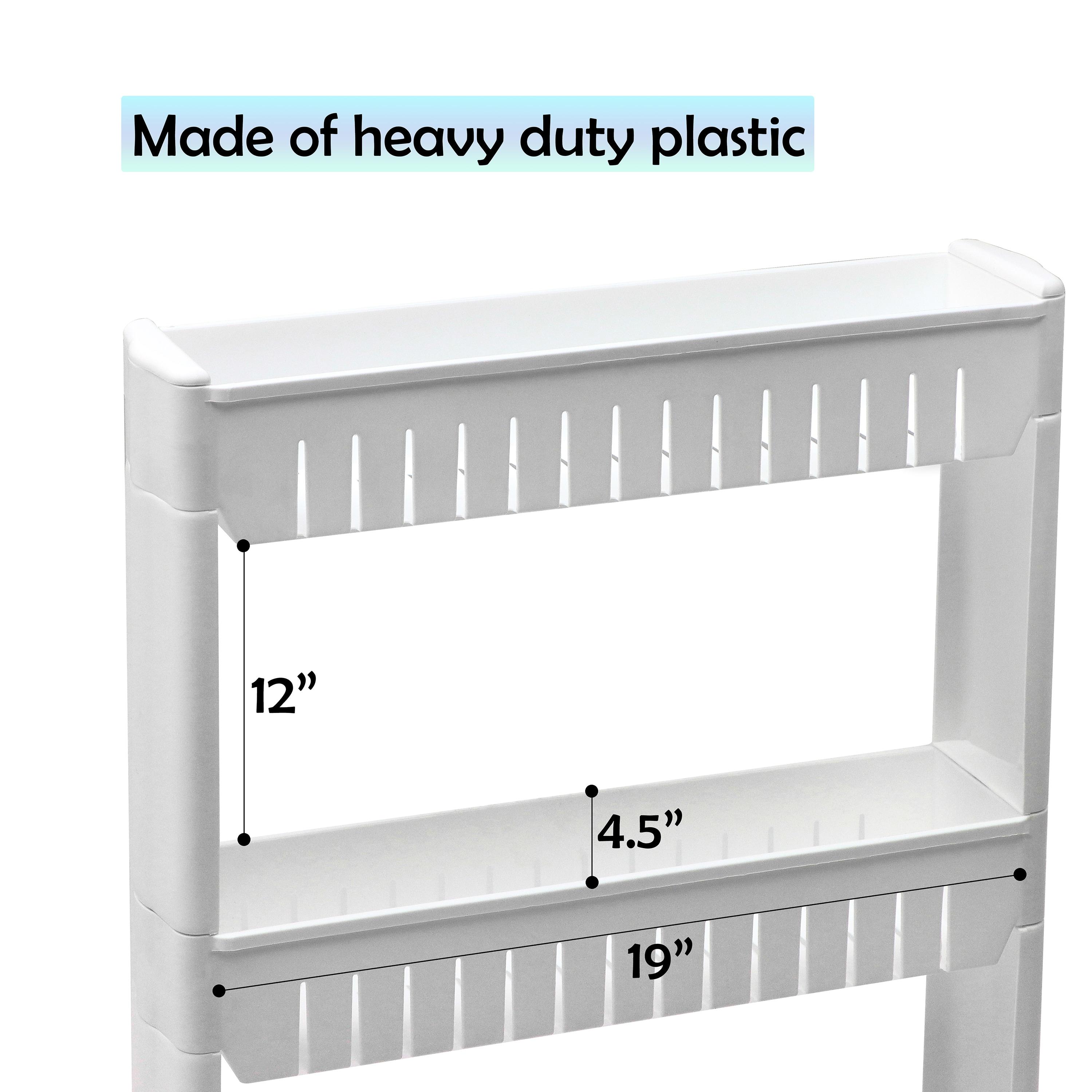 Plastic Free Standing Laundry Cart with Wheels