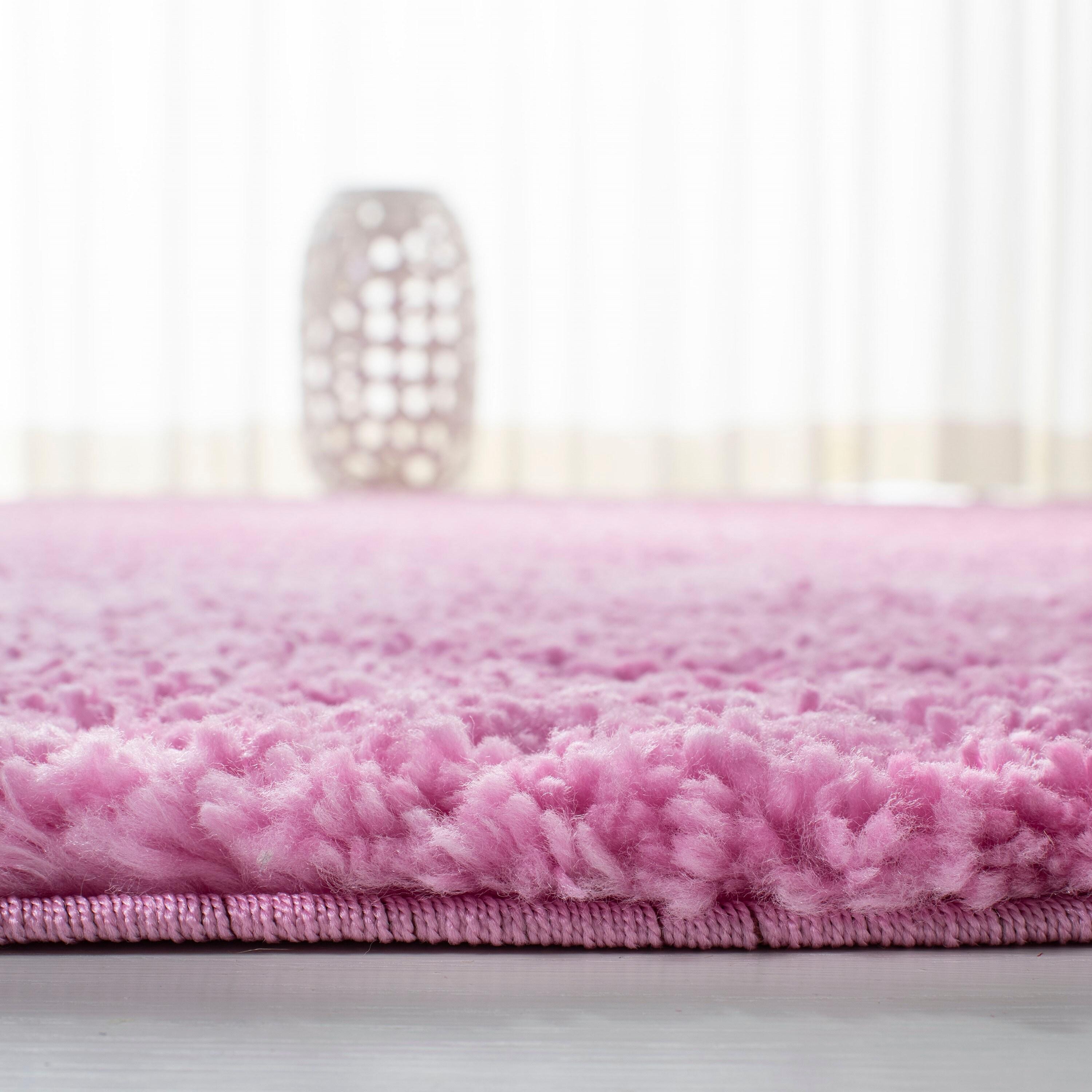 August Shag 900 AUG900 Power Loomed Indoor Area Rug - Pink - 5'3"x5'3" - Safavieh