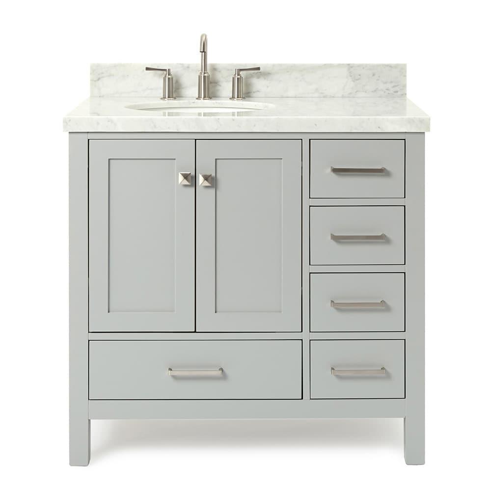 Ariel A037s-L-Vo Cambridge 37" Free Standing Single Basin Vanity Set - Grey