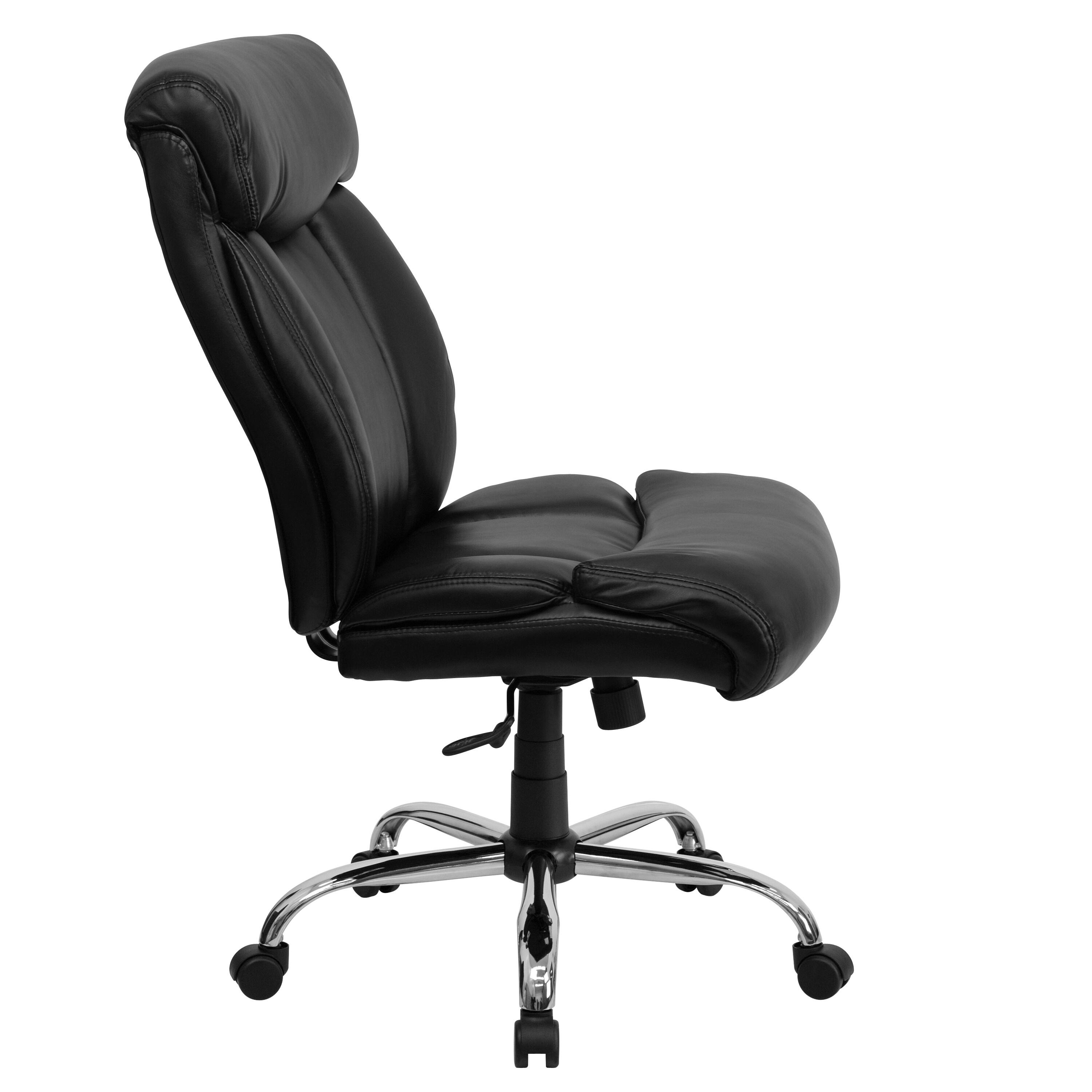 BizChair Big & Tall 400 lb. Rated High Back Black Fabric Executive Ergonomic Office Chair with Full Headrest and Chrome Base