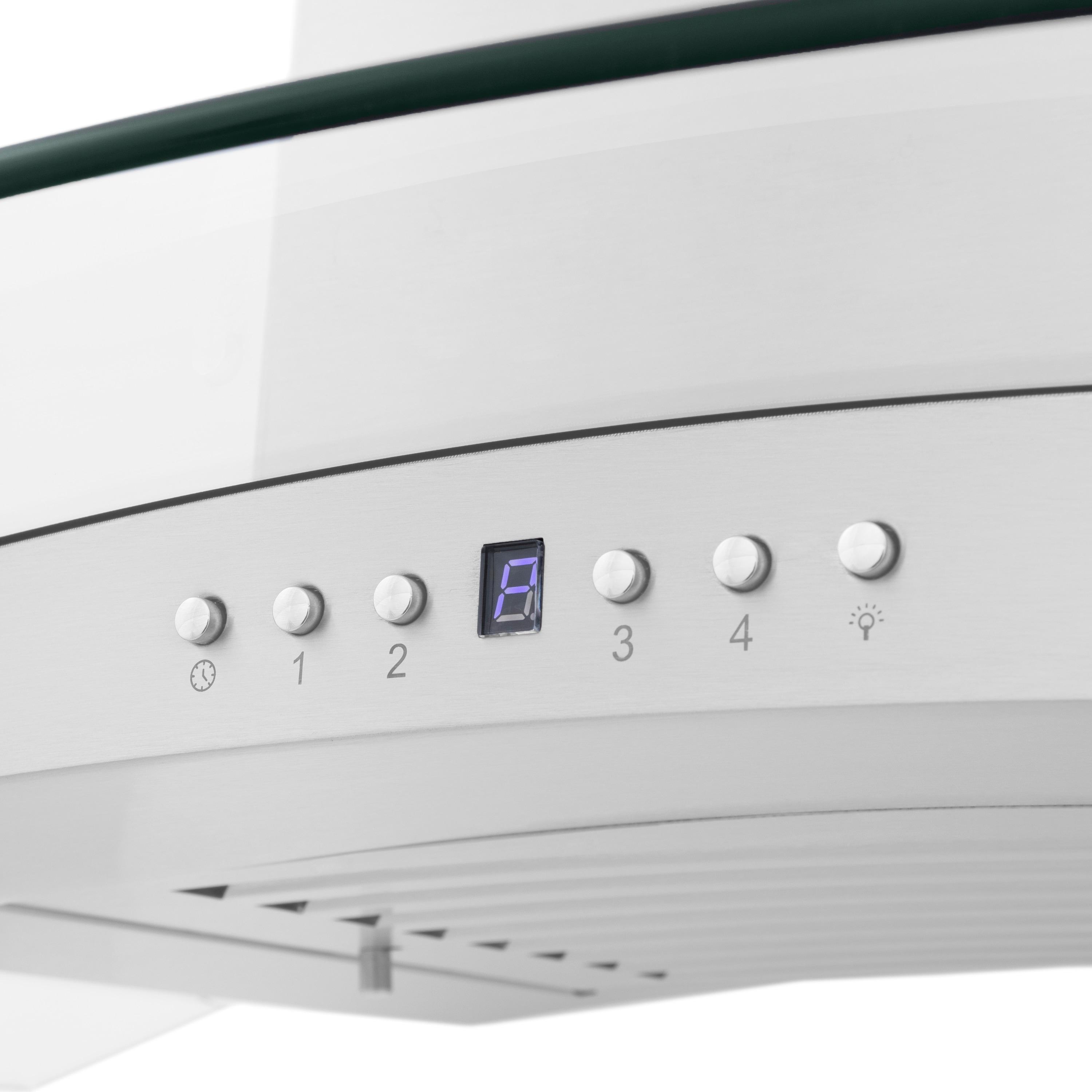 ZLINE 36 in. Convertible Vent Convertible Vent Wall Mount Range Hood in Stainless Steel & Glass (KN4-36)