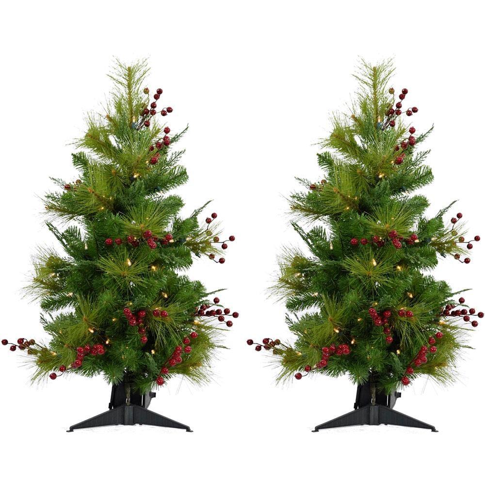 Homestead Newberry Pine 48'' Lighted Pine Christmas Tree (Set of 2)