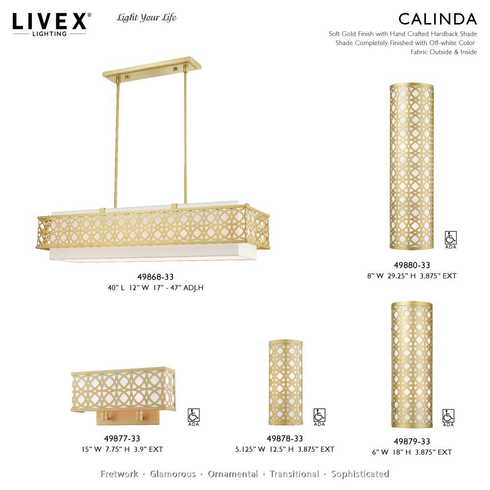 Livex Lighting Calinda 1 - Light Semi-Flush Mount in  Soft Gold