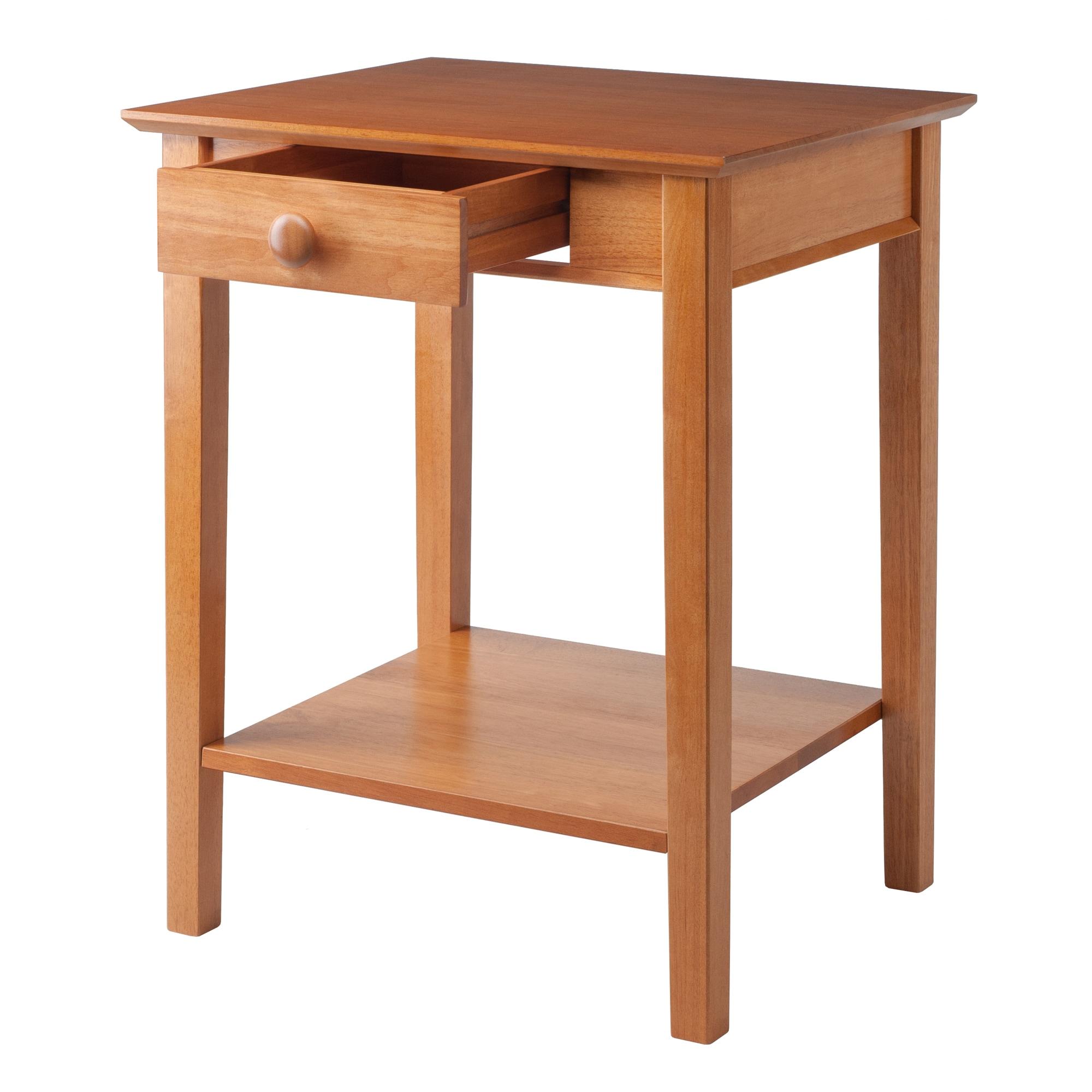 Winsome Studio End / Printer Table Honey: Wood Composite Stand with Drawer, Living Room Accent