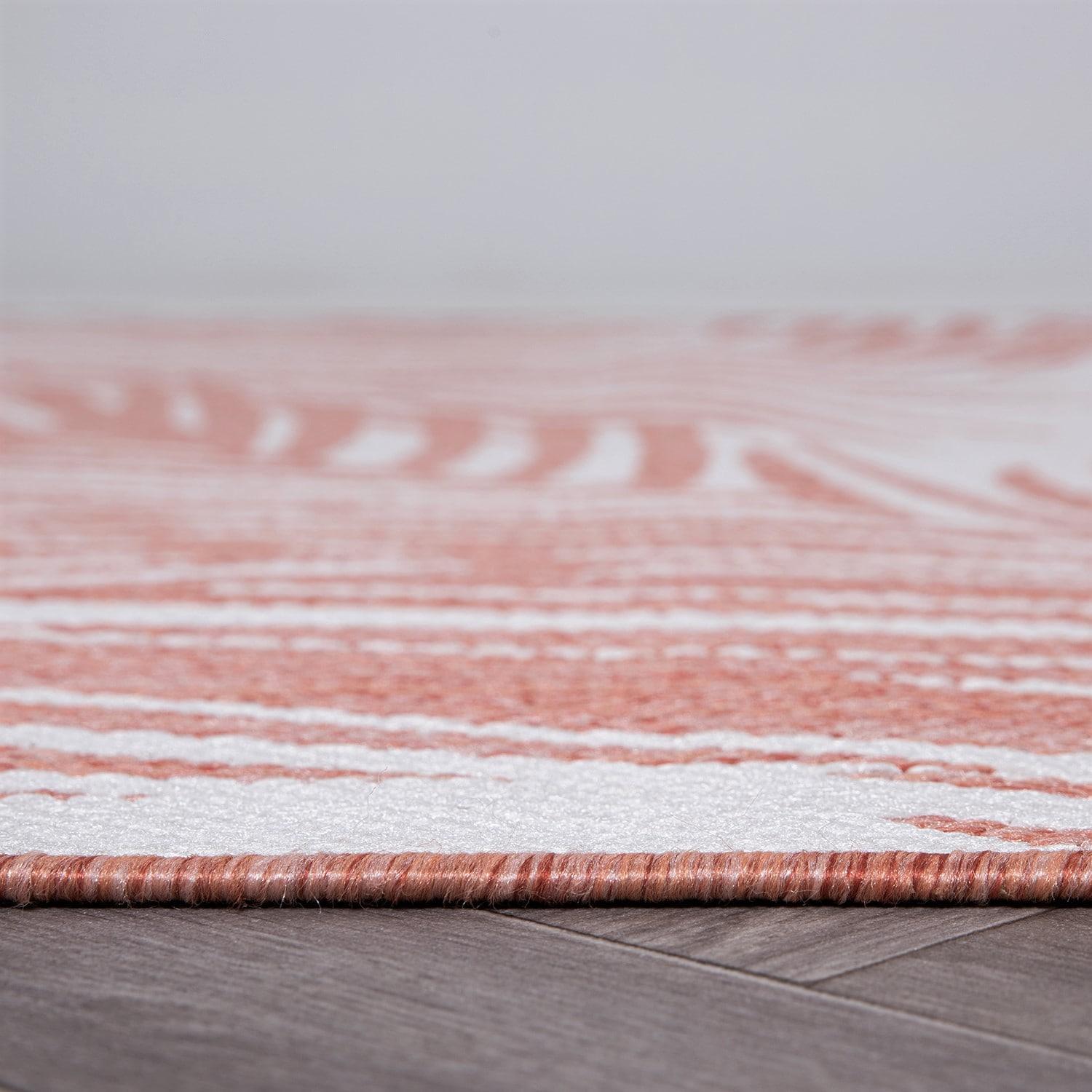 World Rug Gallery Contemporary Distressed Leaves Textured Flat Weave Indoor/Outdoor Area Rug - TERRA 2'x3'