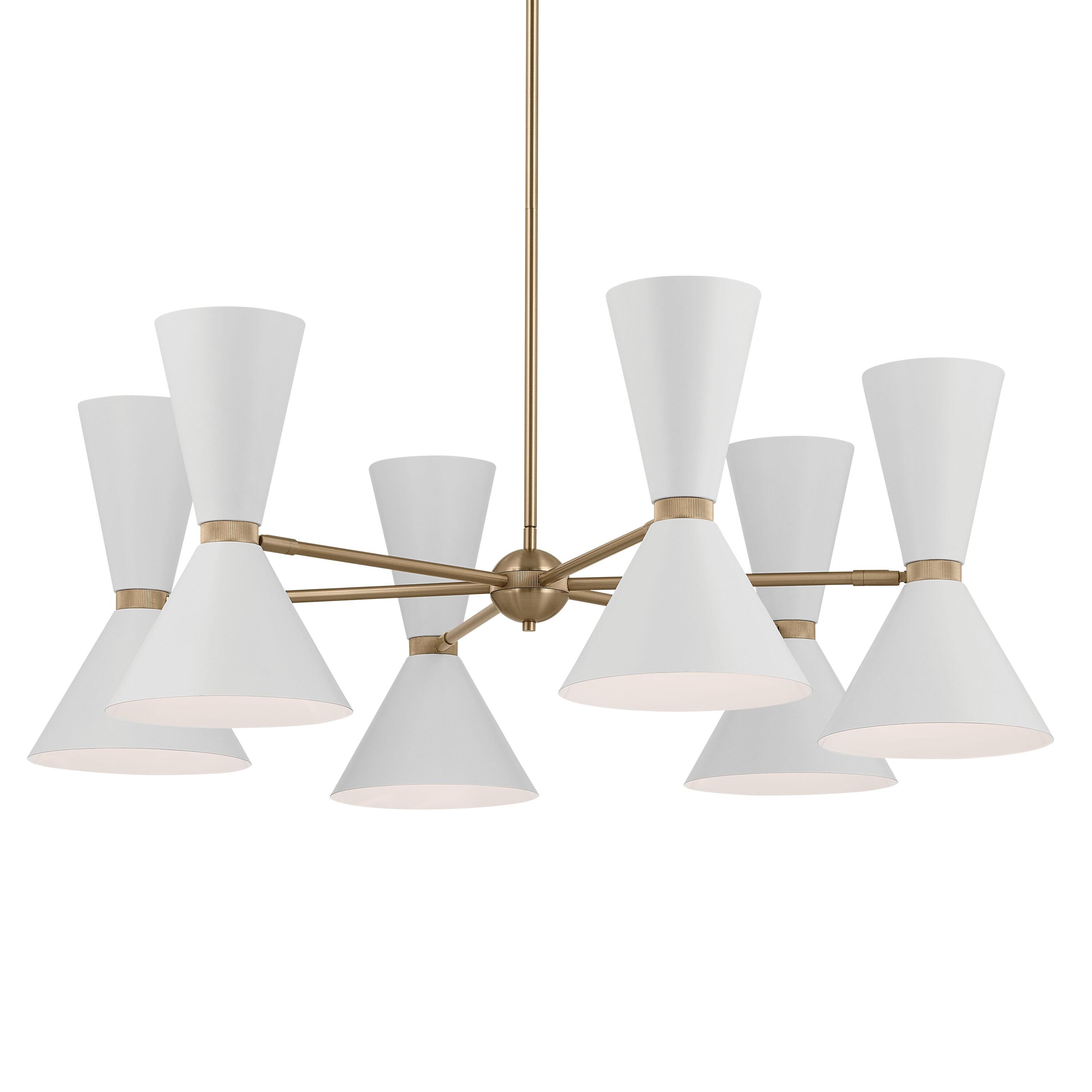 Kichler 52566 Phix 12 Light 39" Wide Chandelier - Champagne Bronze / White