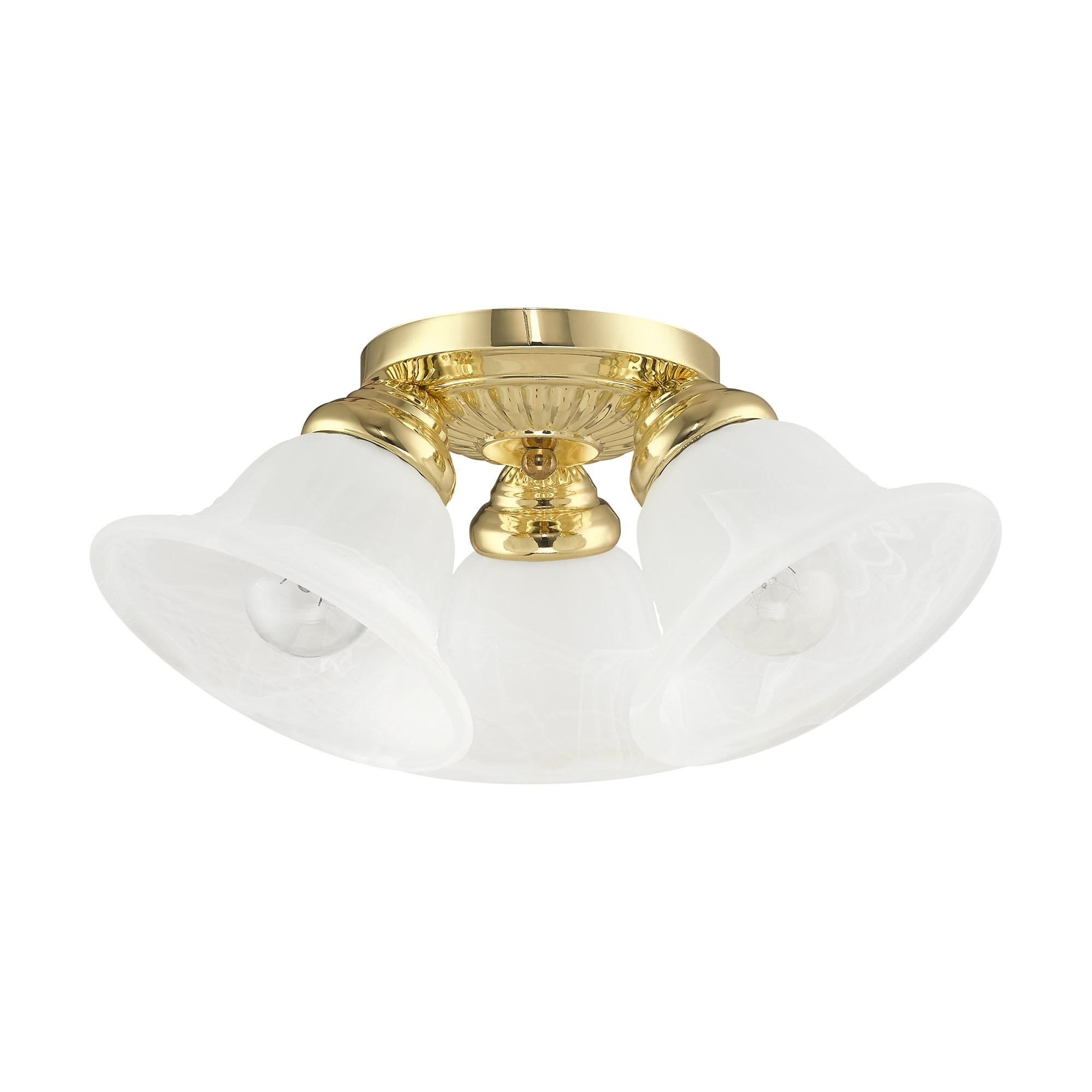 Livex Lighting Edgemont 3 - Light Flush Mount in  Polished Brass