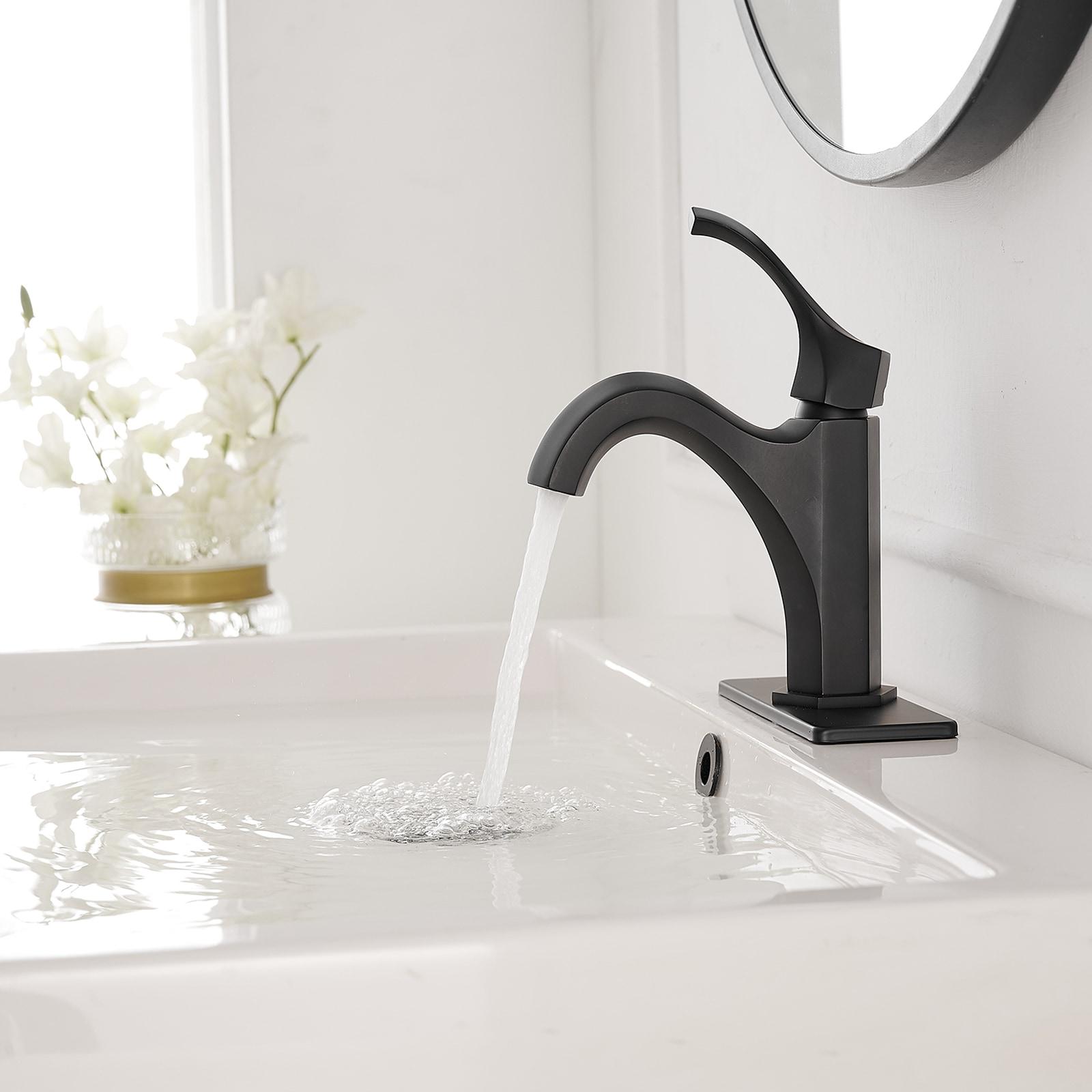 Single-Hole Single-handle Bathroom Faucet with Drain Assembly