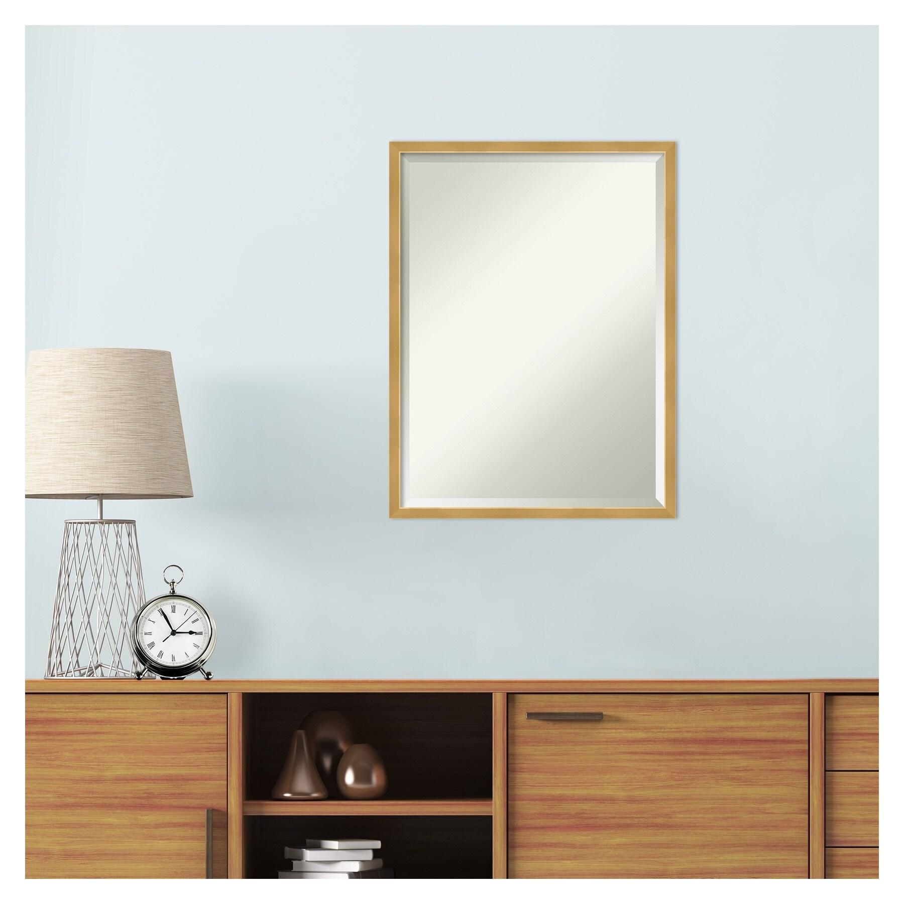Amanti Art Svelte Polished Gold Beveled Wood Wall Mirror 25.5 x 19.5 in.