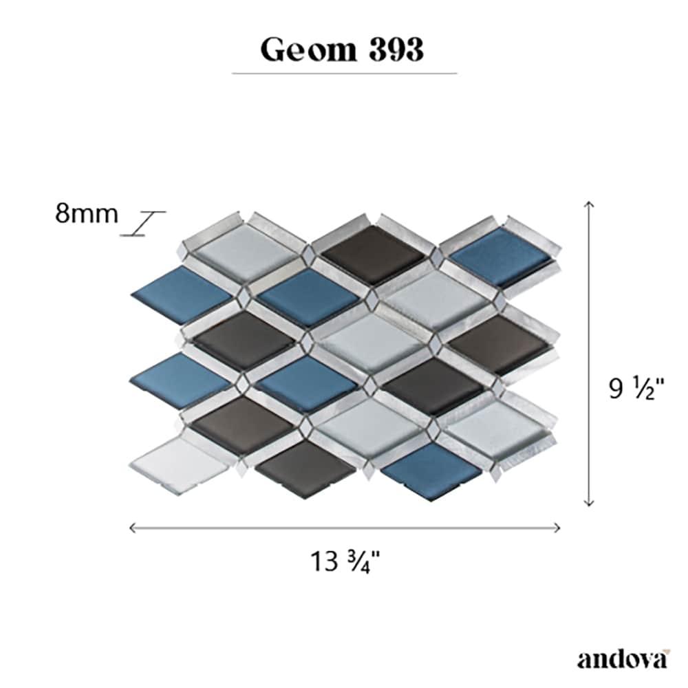 Andova Geom Aluminum Metal Diamond Mosaic Kitchen Backsplash, Bathroom, Shower, Wall and Floor Tile