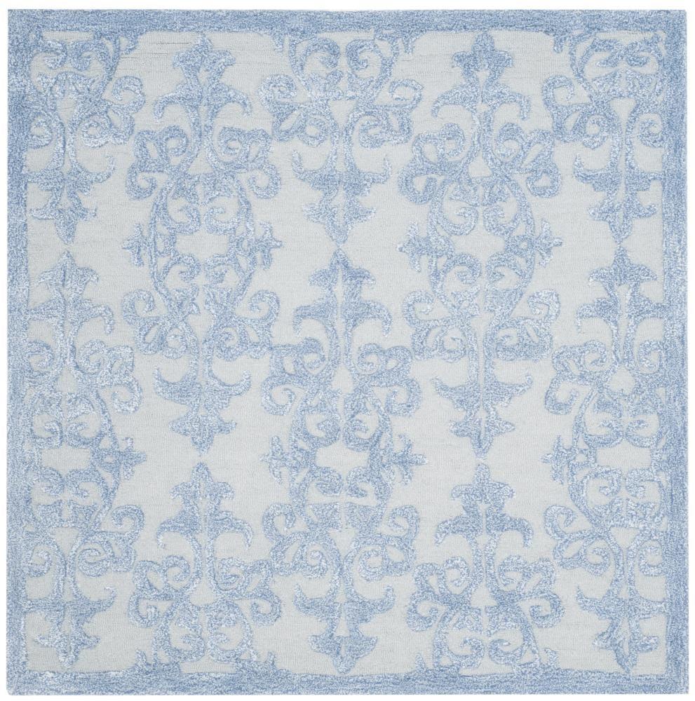 Bella BEL127 Hand Tufted Area Rug - Blue - 5'x5' - Safavieh.