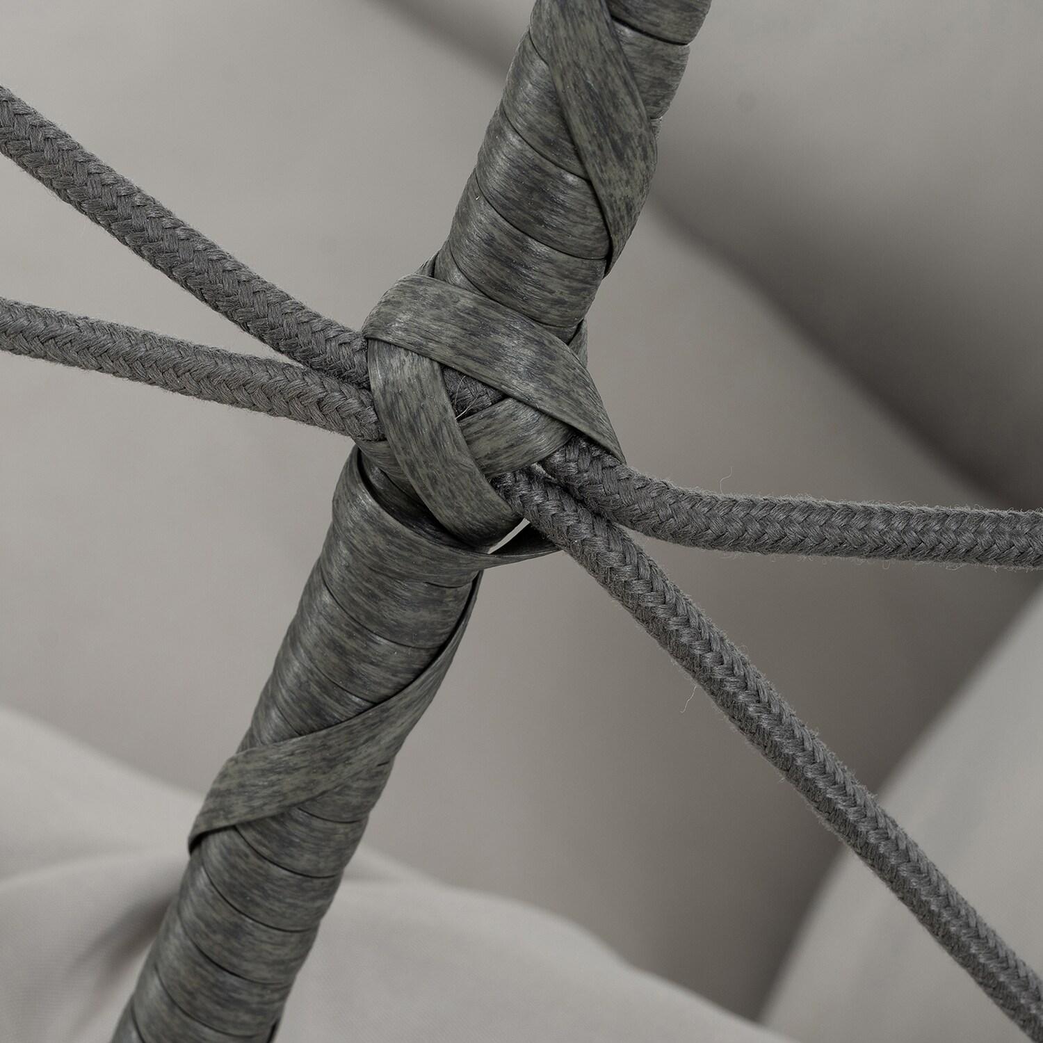 Tcbosik Swing Egg Chair with Stand, Indoor Outdoor Hanging Chair with Cushion for Bedroom Balcony Patio Garden, Easy to Assemble, Dark Grey