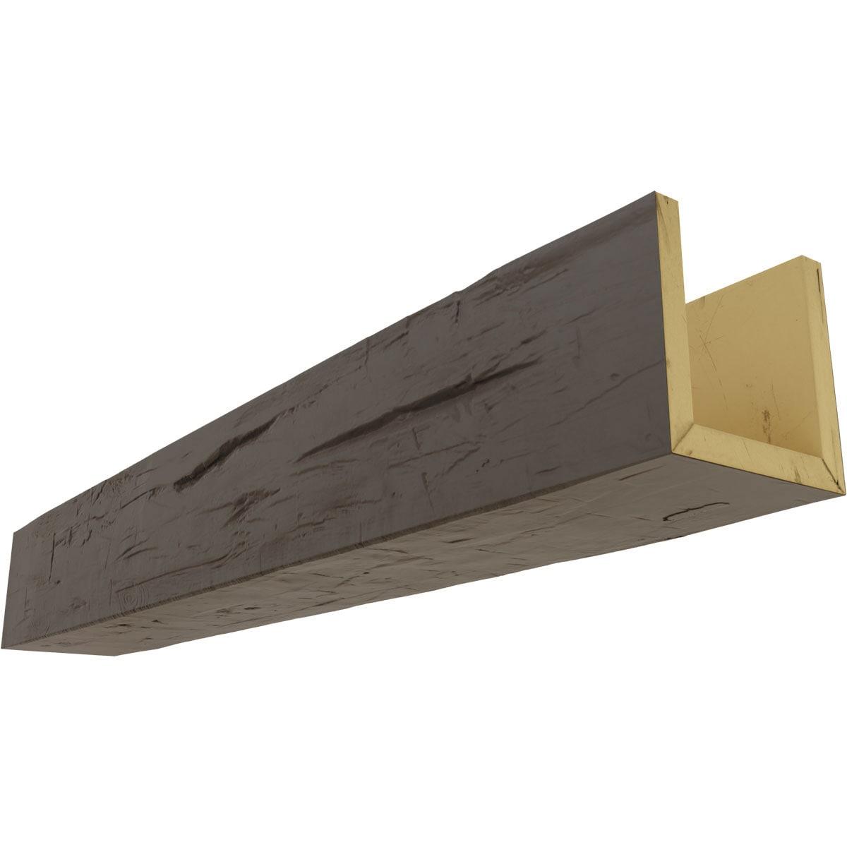 Ekena Millwork Hand Hewn Timberthane Faux Wood 3-Sided Ceiling Beam (U-beam)