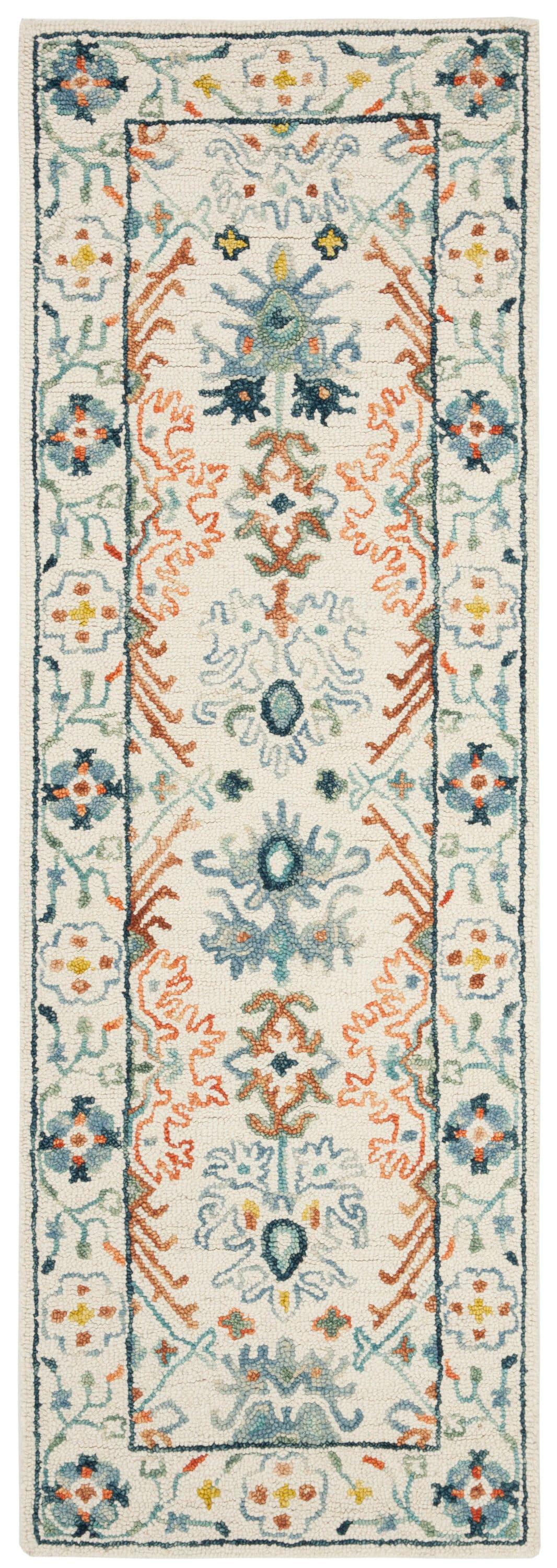 Aspen APN310 Hand Tufted Indoor Runner Rug - Ivory/Blue - 2'3"x7' - Safavieh