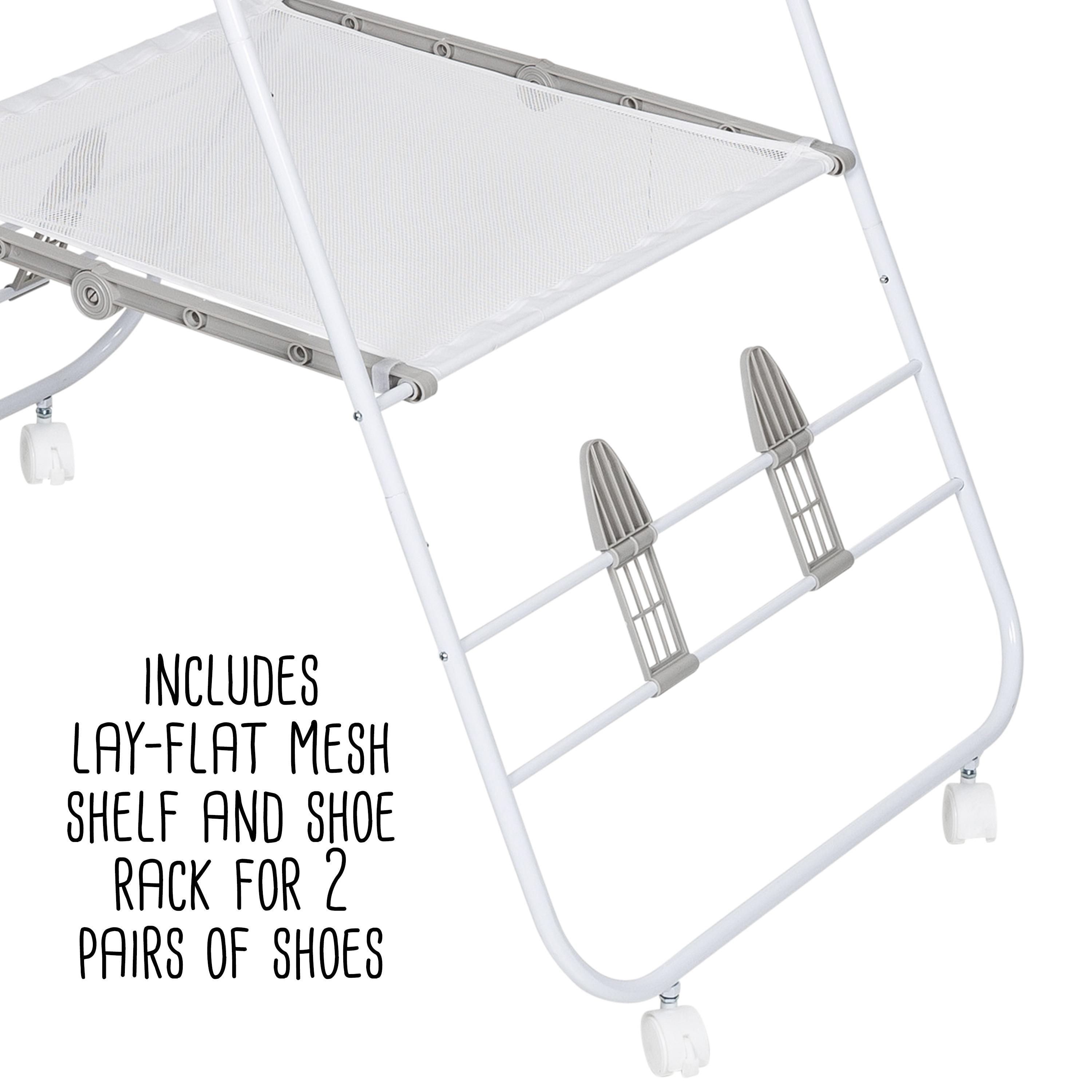 Honey-Can-Do Folding Gullwing Drying Rack: Indoor Collapsible Steel Clothes Dryer, 50 lb Capacity, White