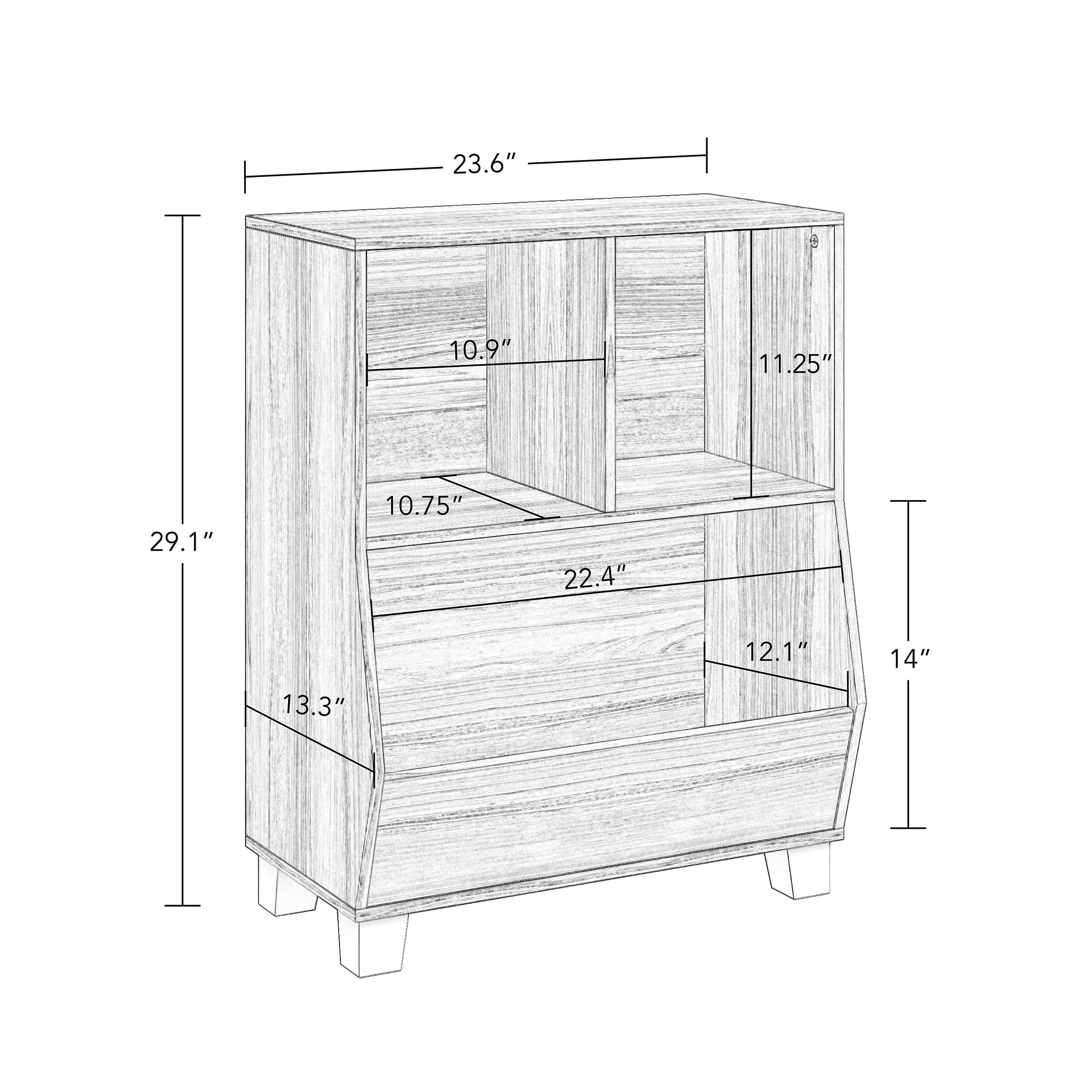 RiverRidge Home RiverRidge Kids Catch-All 24in Toy Storage Organizer with 2 Cubbies and 2 Storage Compartments