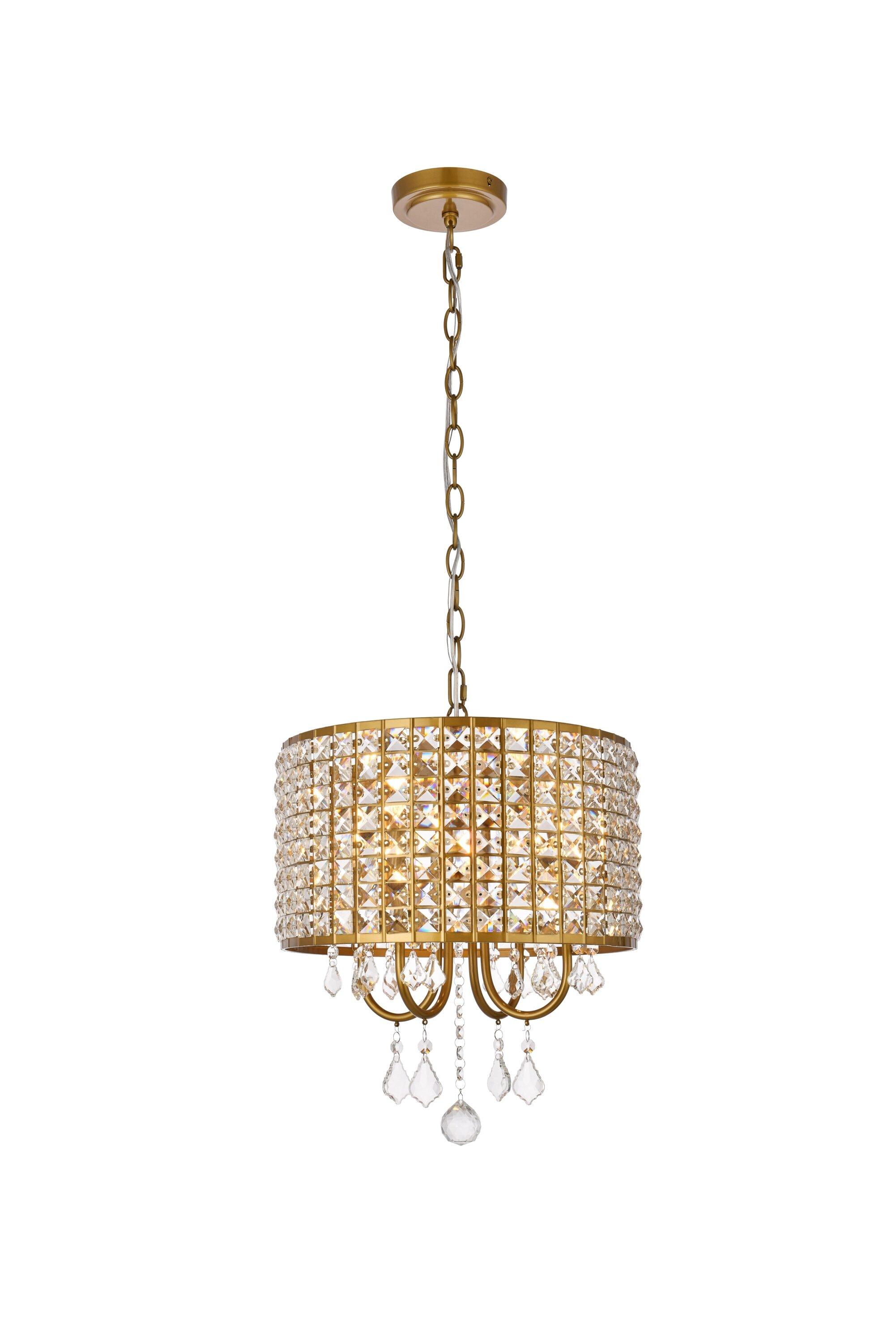 Elegant Lighting Elise 17 inch pendant in brass