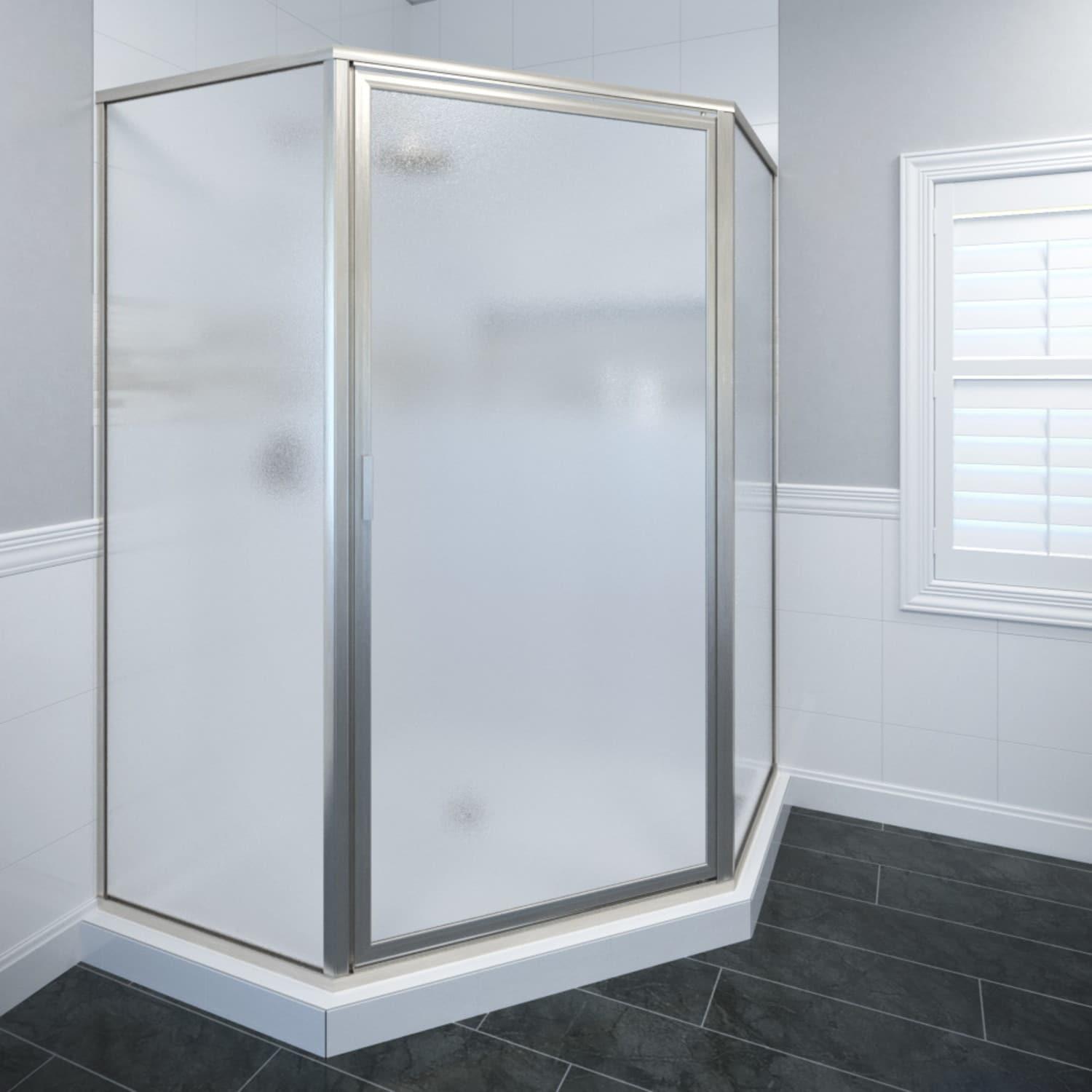 Deluxe 57.625'' W 68.625'' H Framed Neo-angle Reversible Shower Enclosure